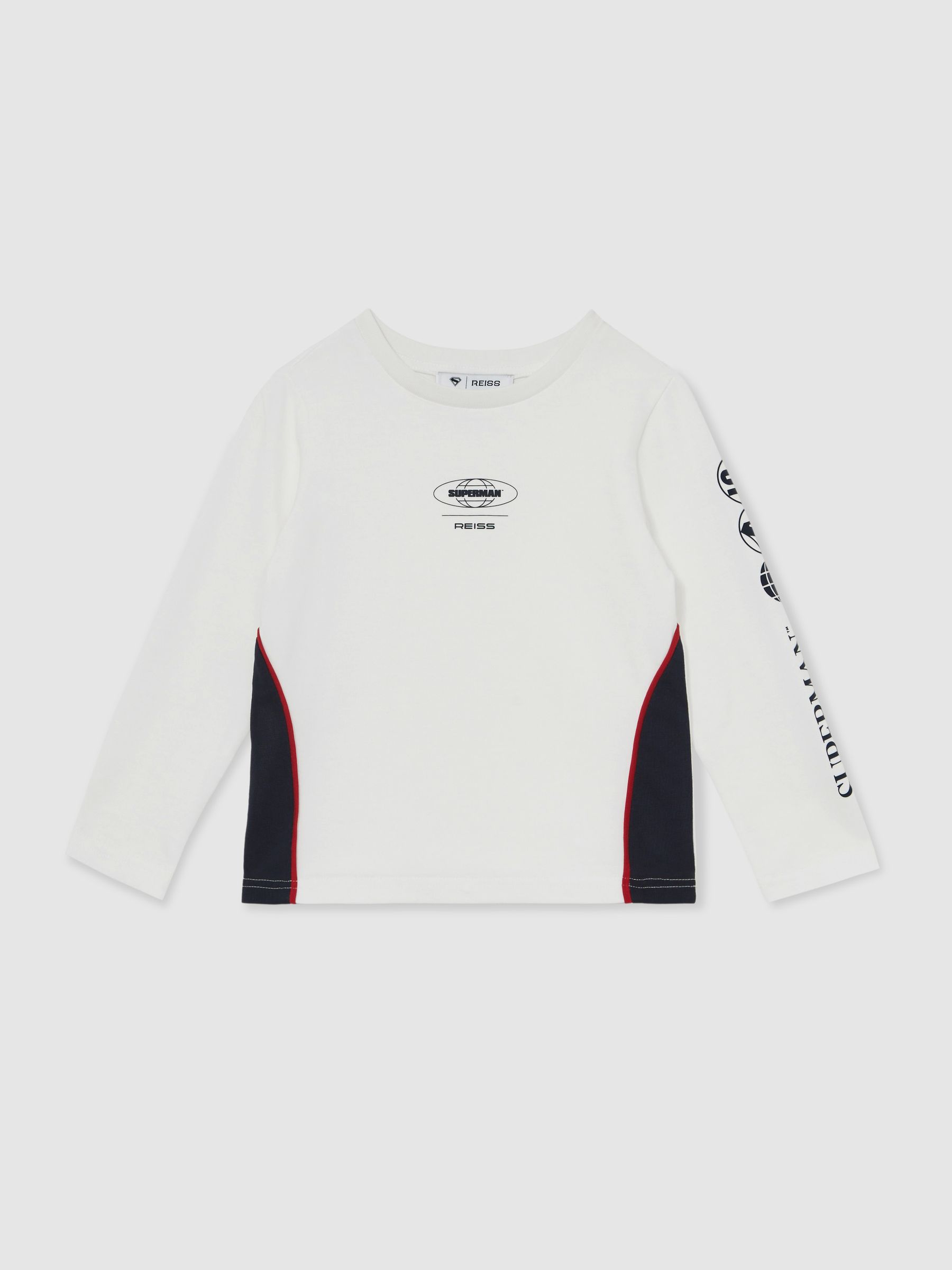 13-14 yrs Superman | Reiss Cotton Logo T-Shirt in White