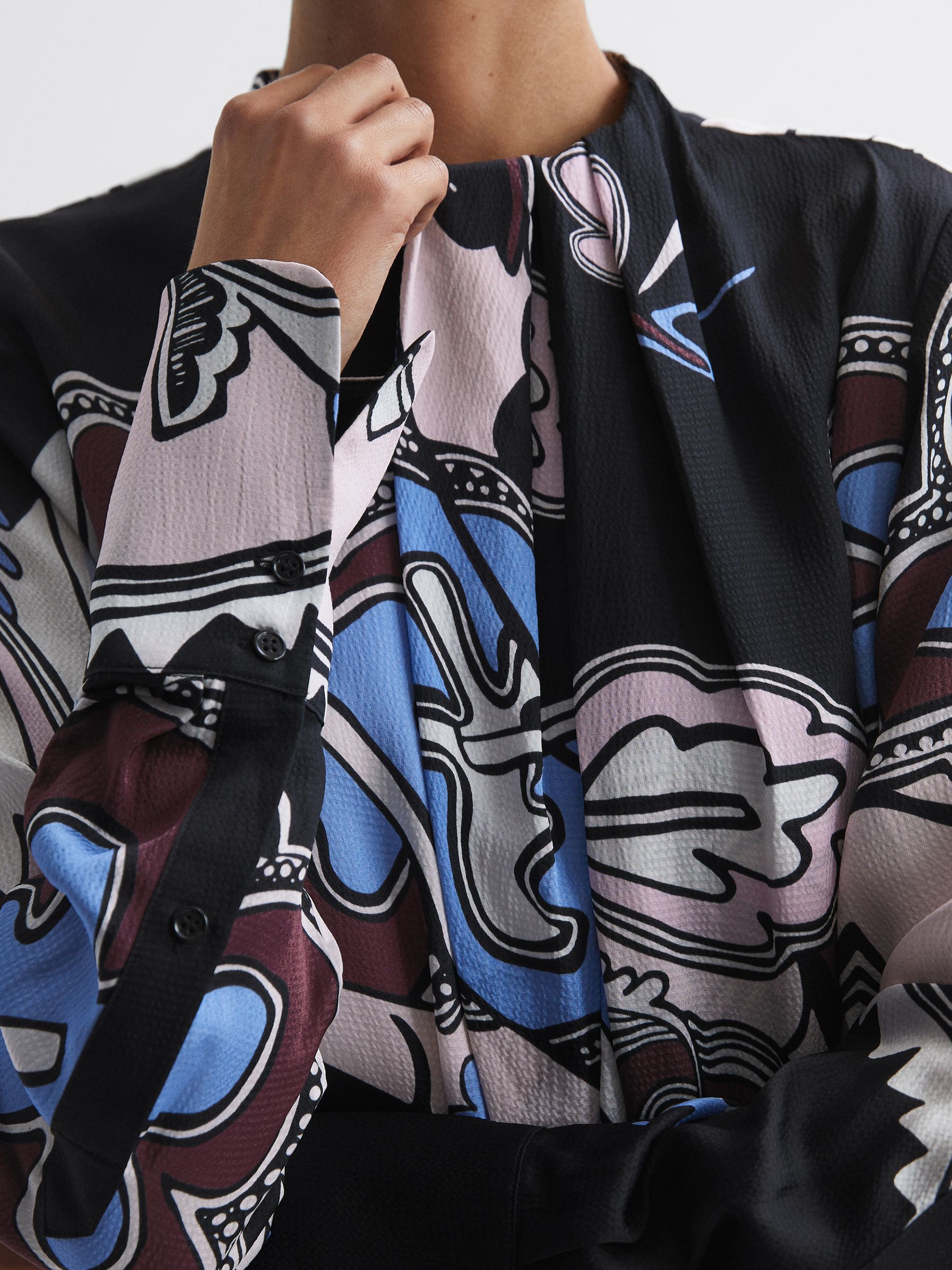 Pleat Front Midi Dress in Black