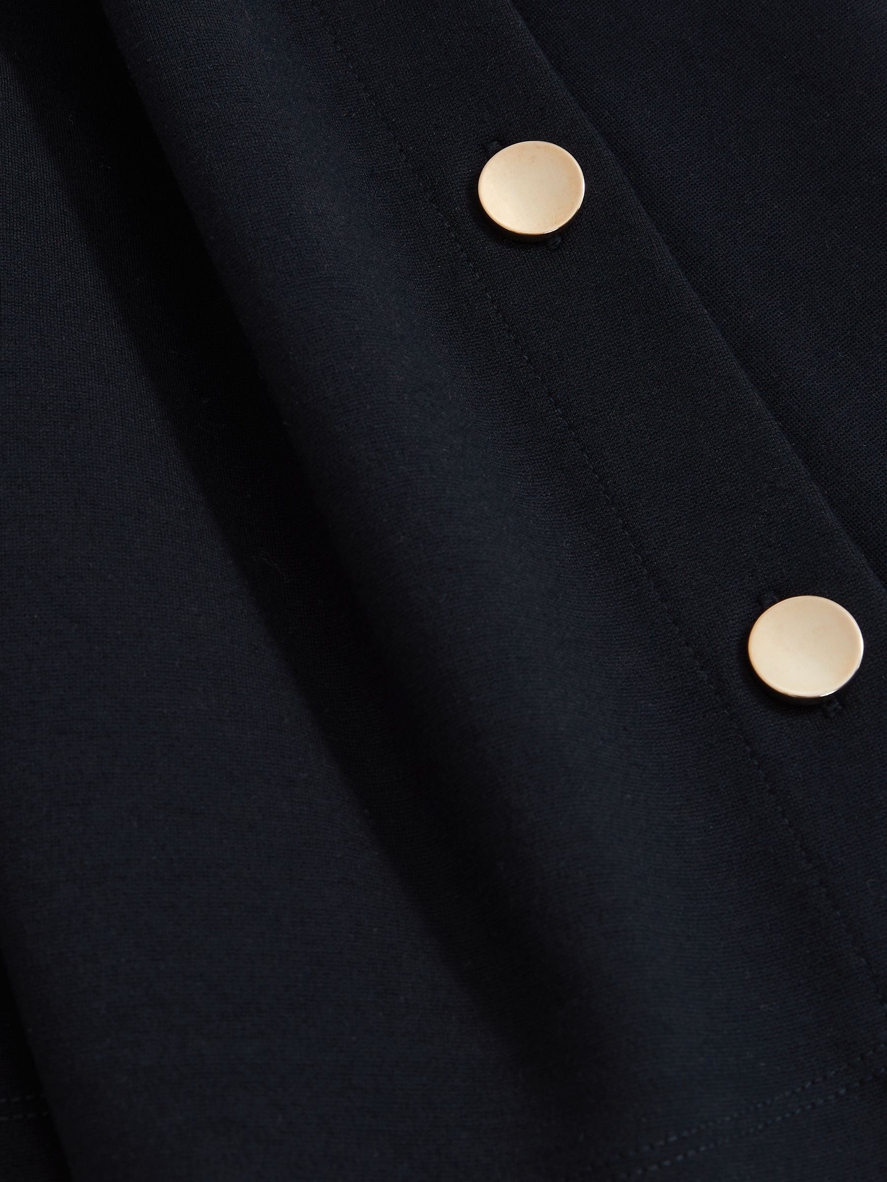 Button Side Sleeveless Top in Navy