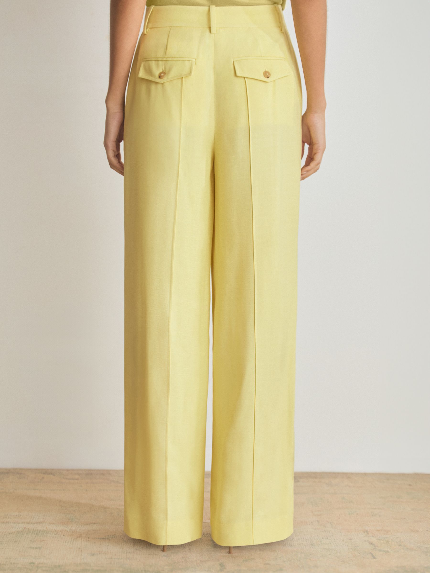 Atelier Wide-Leg Suit Trousers in Lemon