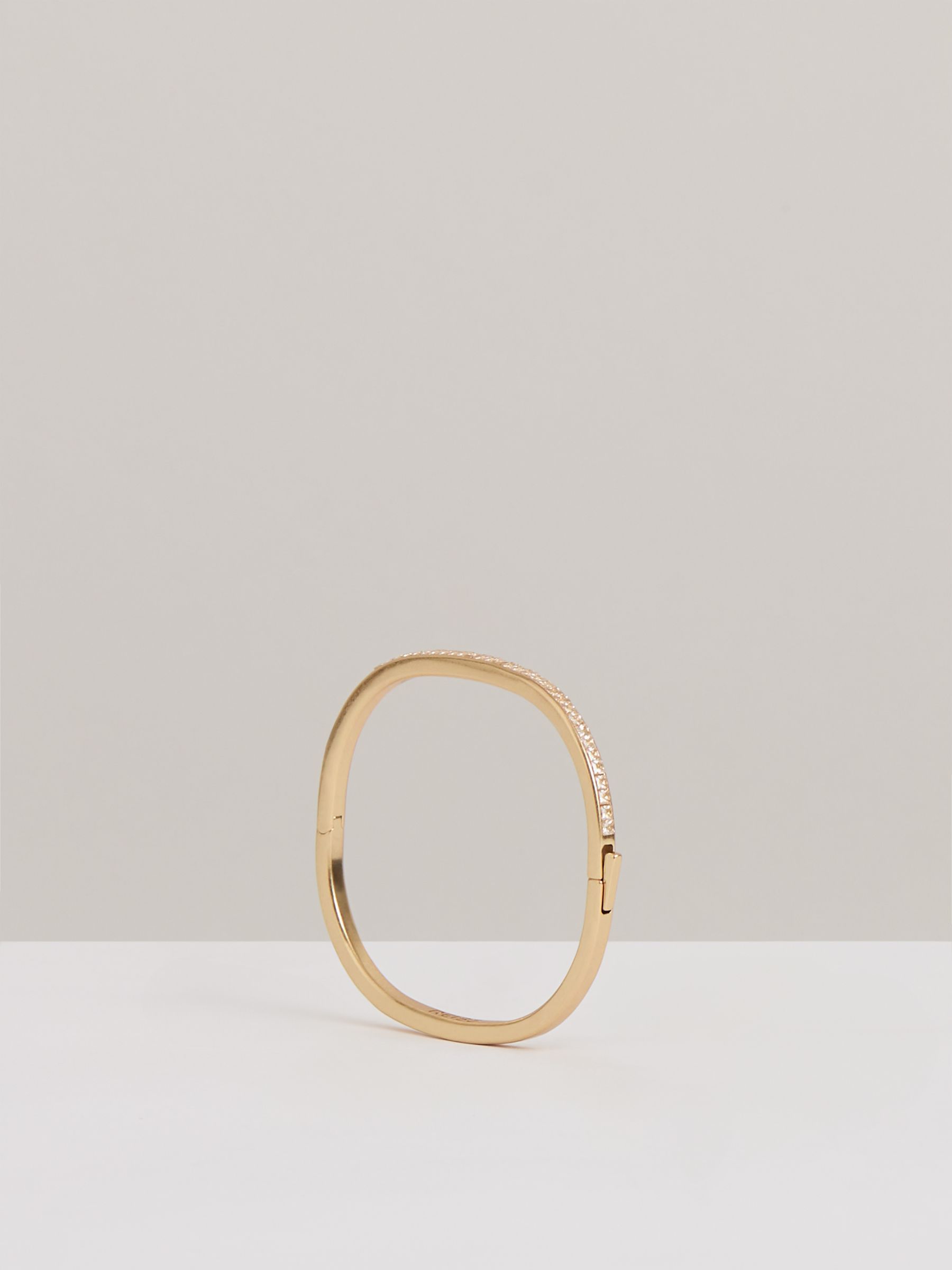 Hinged Crystal Cuff in Gold