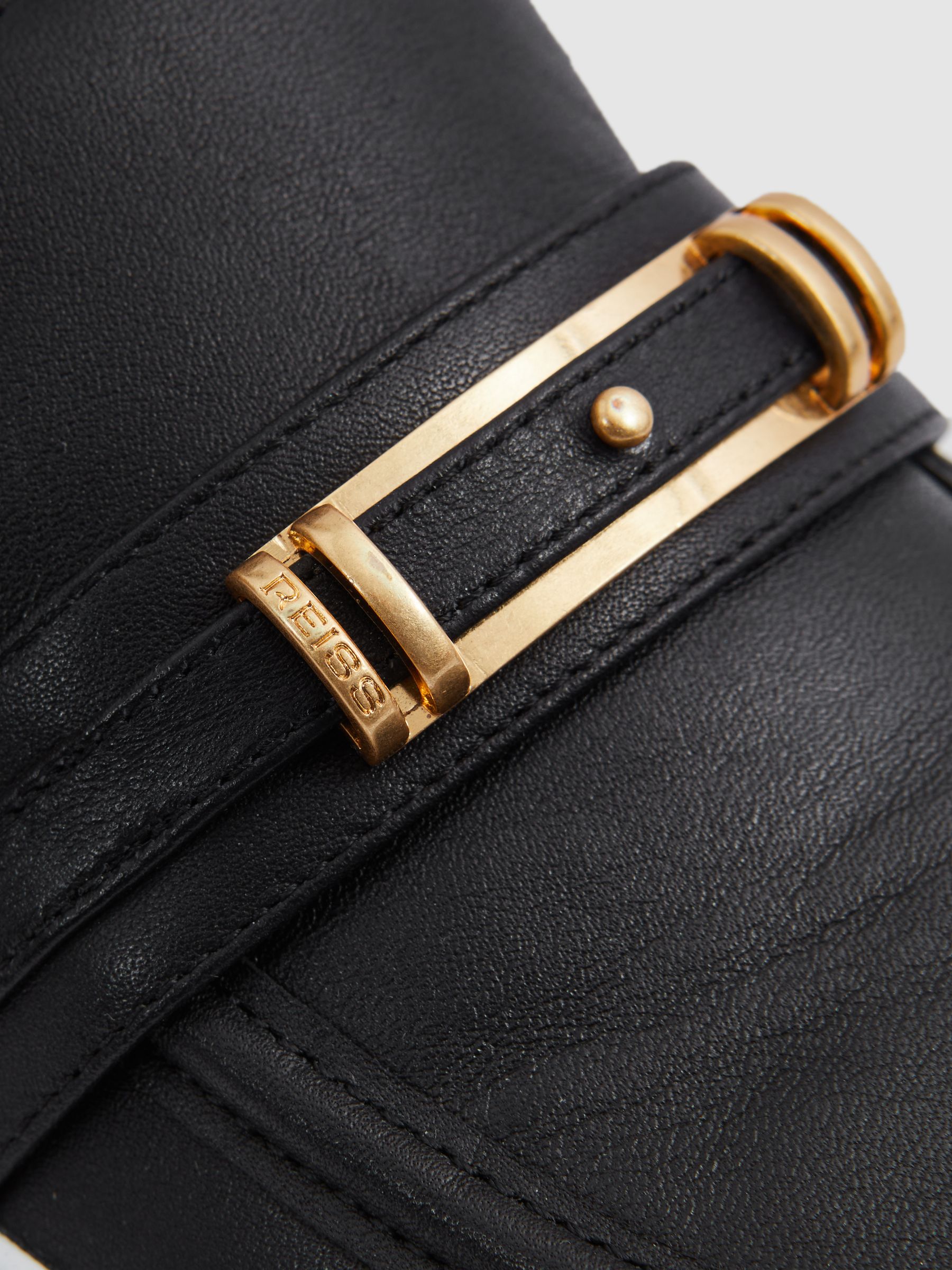 Leather Loafer Trainers in Black