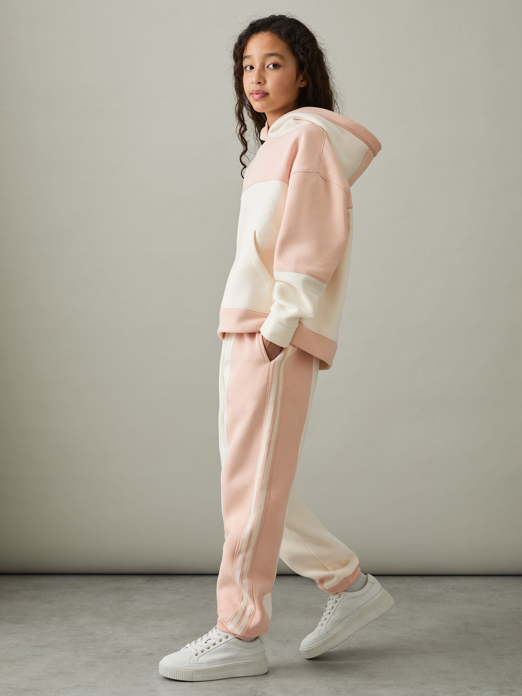 4-9 yrs Colour-Block Hoodie And Joggers Set in Pink