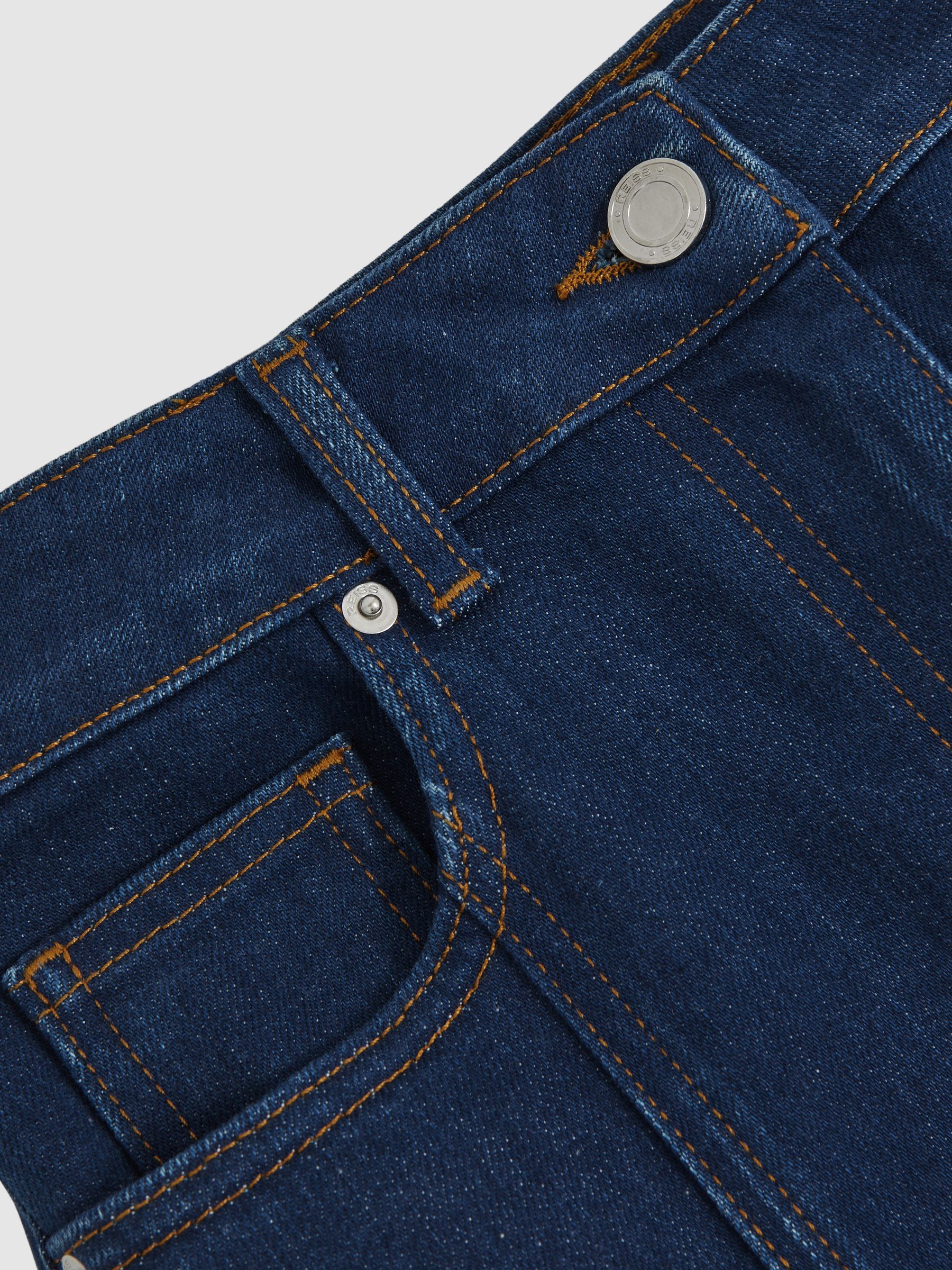 Petite Flared Seam-Detail Jeans in Blue