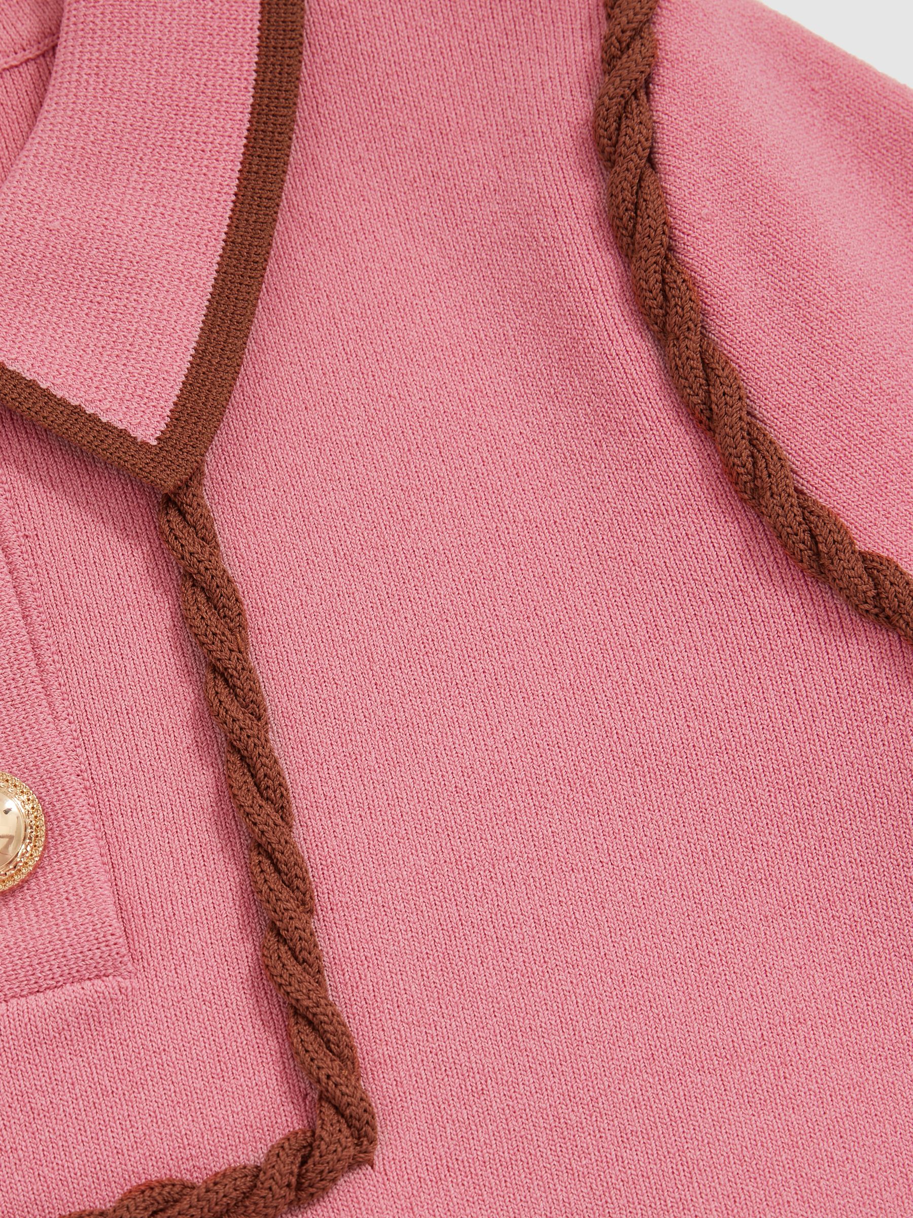 9-13 yrs Twist-Piped Knitted Dress in Pink