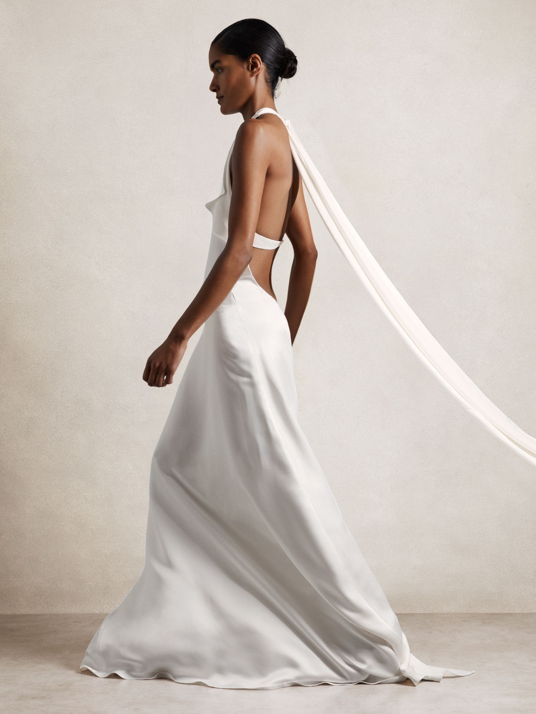 Atelier Duchess Satin Maxi Dress in White