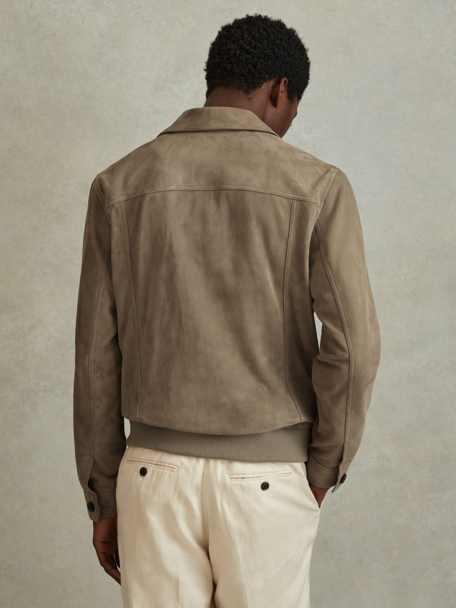 Suede Chest Pocket Jacket in Pistachio