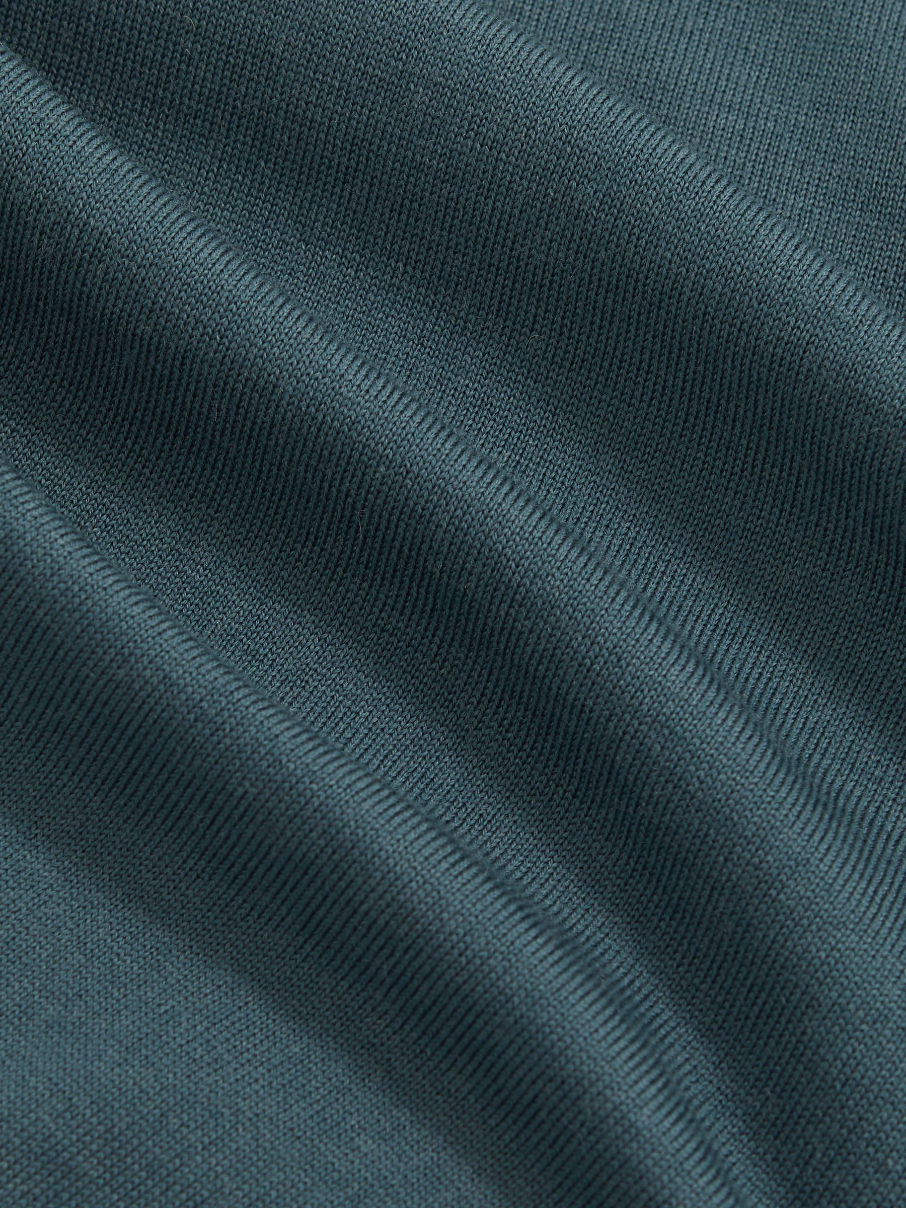 Merino Wool Long-Sleeve Polo Shirt in Orion Blue