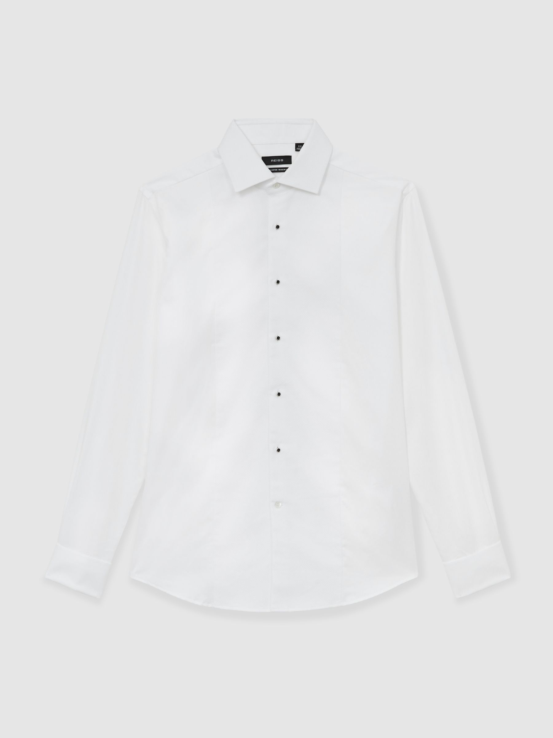 Regular Fit Cotton Double-Cuff Dinner Shirt Regular-Fit in White