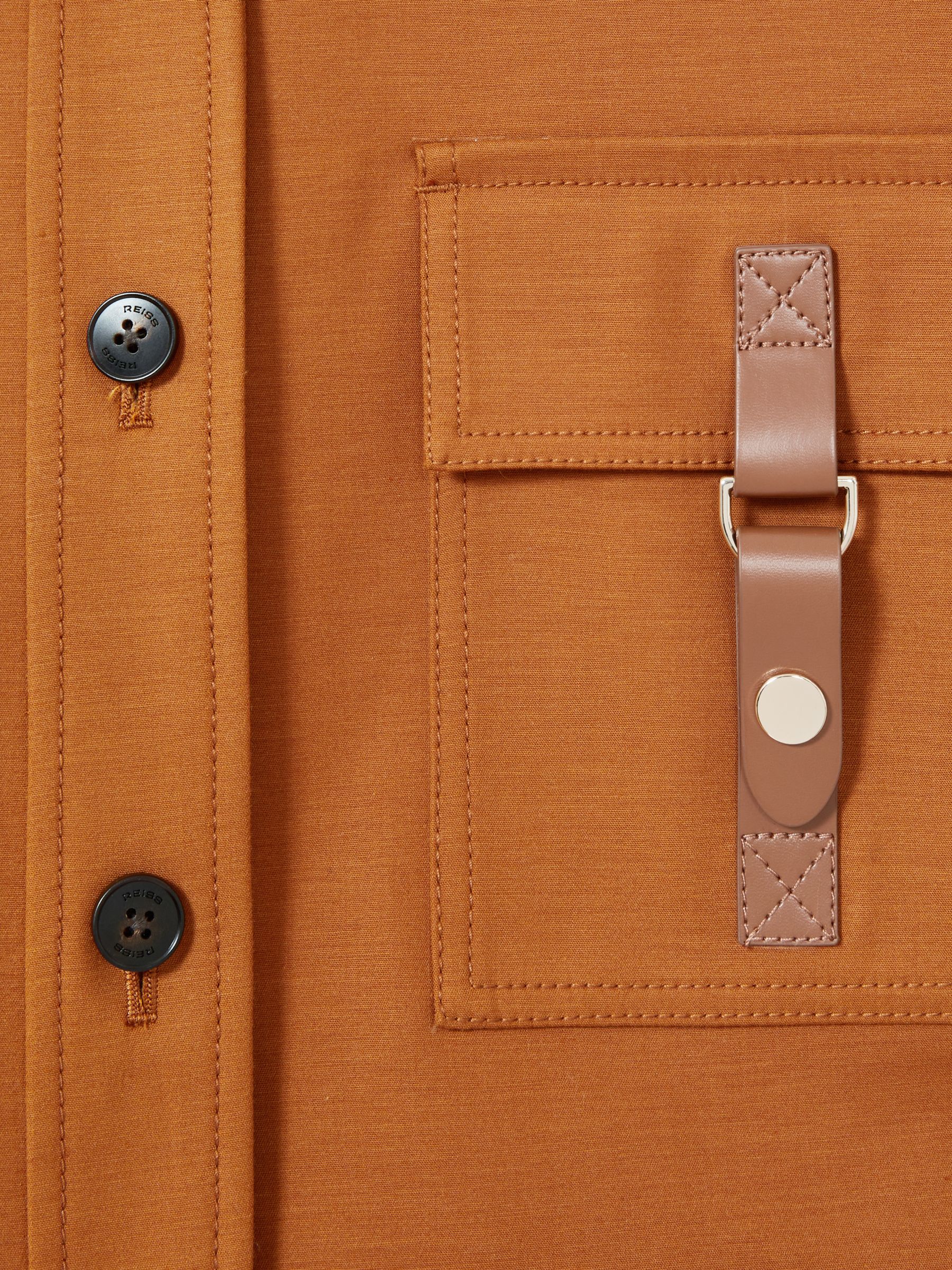 Button-Through Cropped Cargo Top in Rust