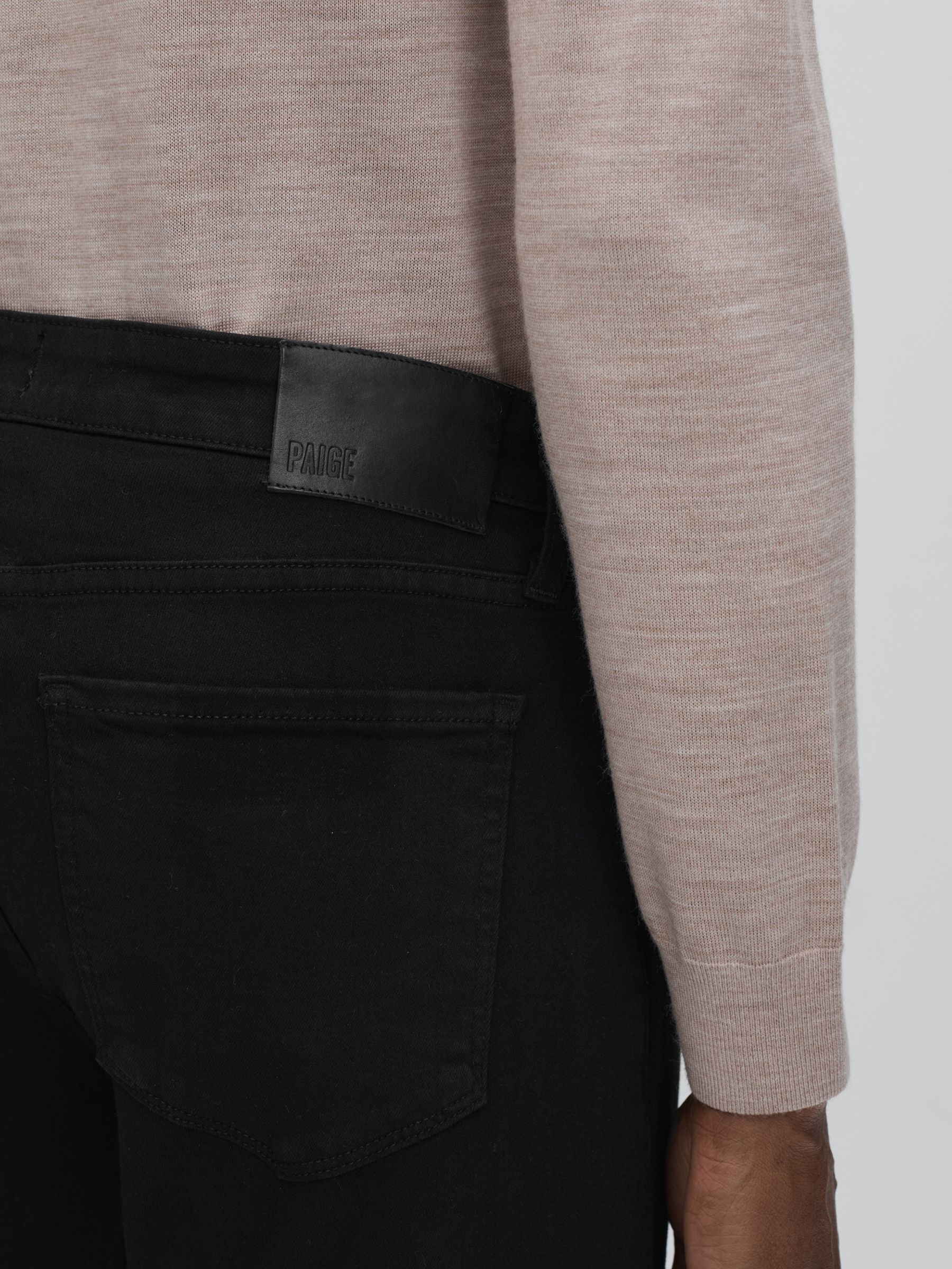 Paige Straight Leg Jeans in Black Shadow