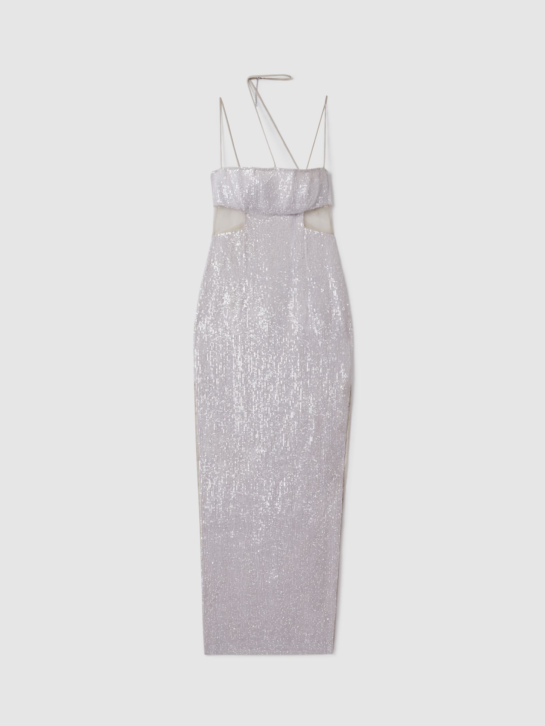Rachel Gilbert Sequin Cut Out Maxi Dress in White