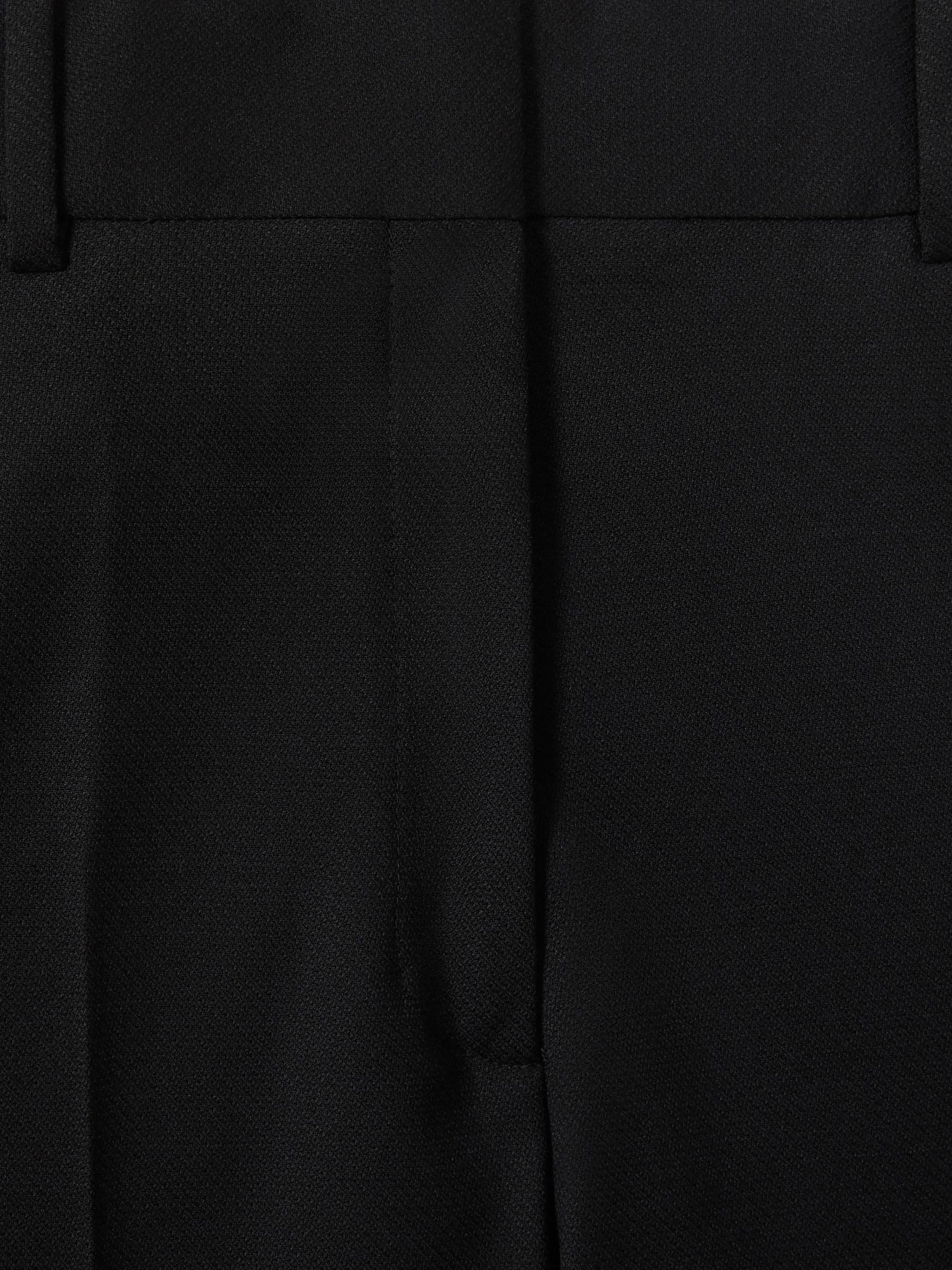 Petite Wool-Blend Wide-Leg Suit Trousers in Black