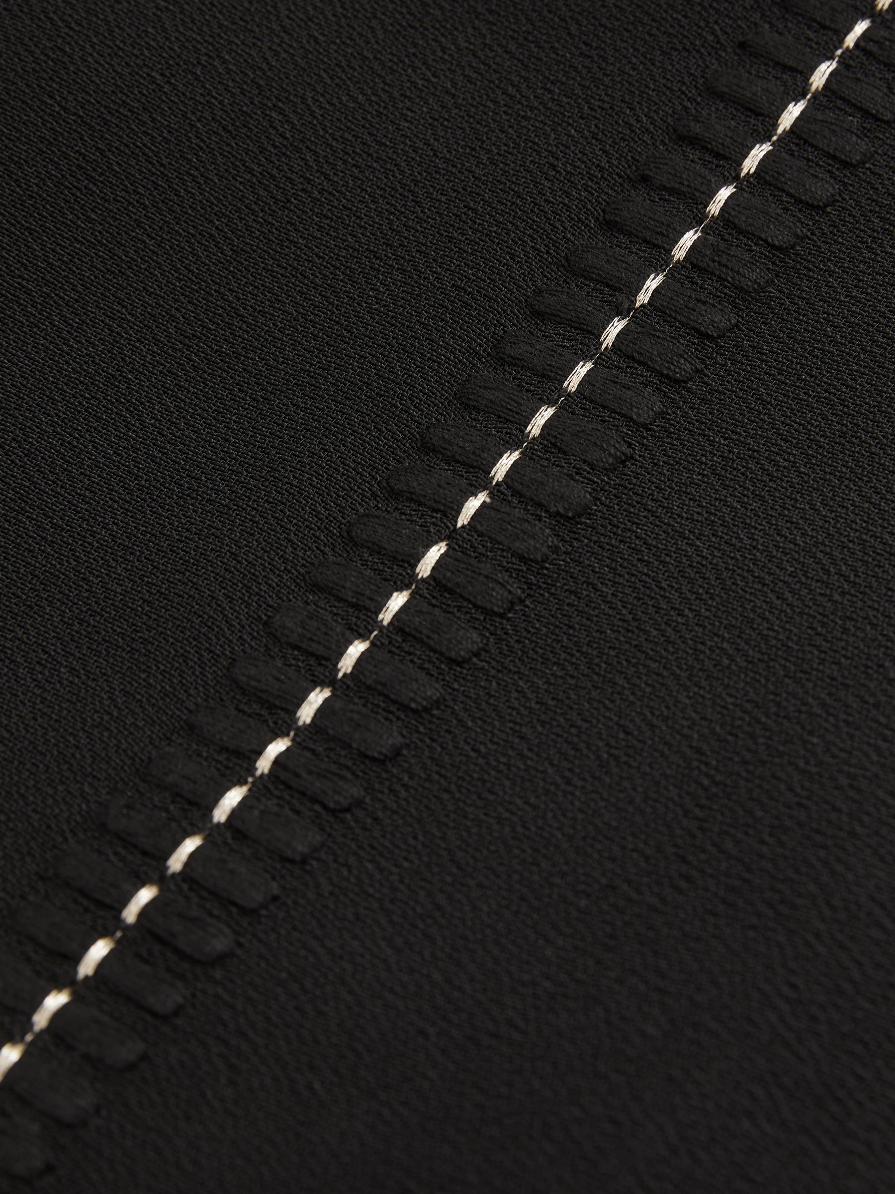 Atelier Crepe Wide-Leg Stitch Trousers in Black