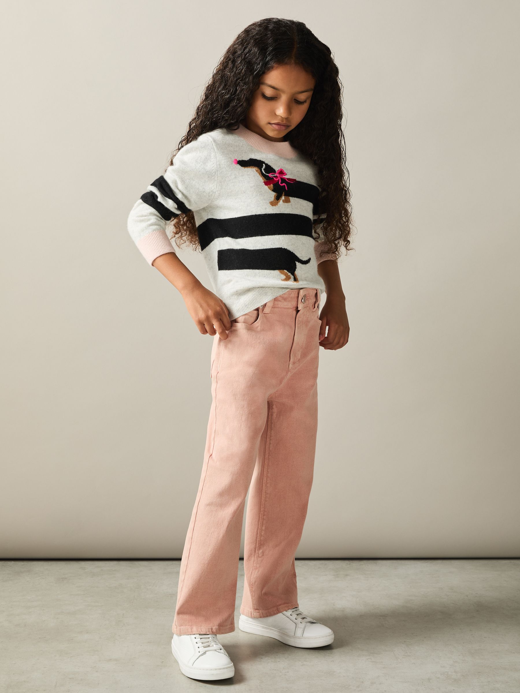 13-14 yrs Wide-Leg Jeans in Pink