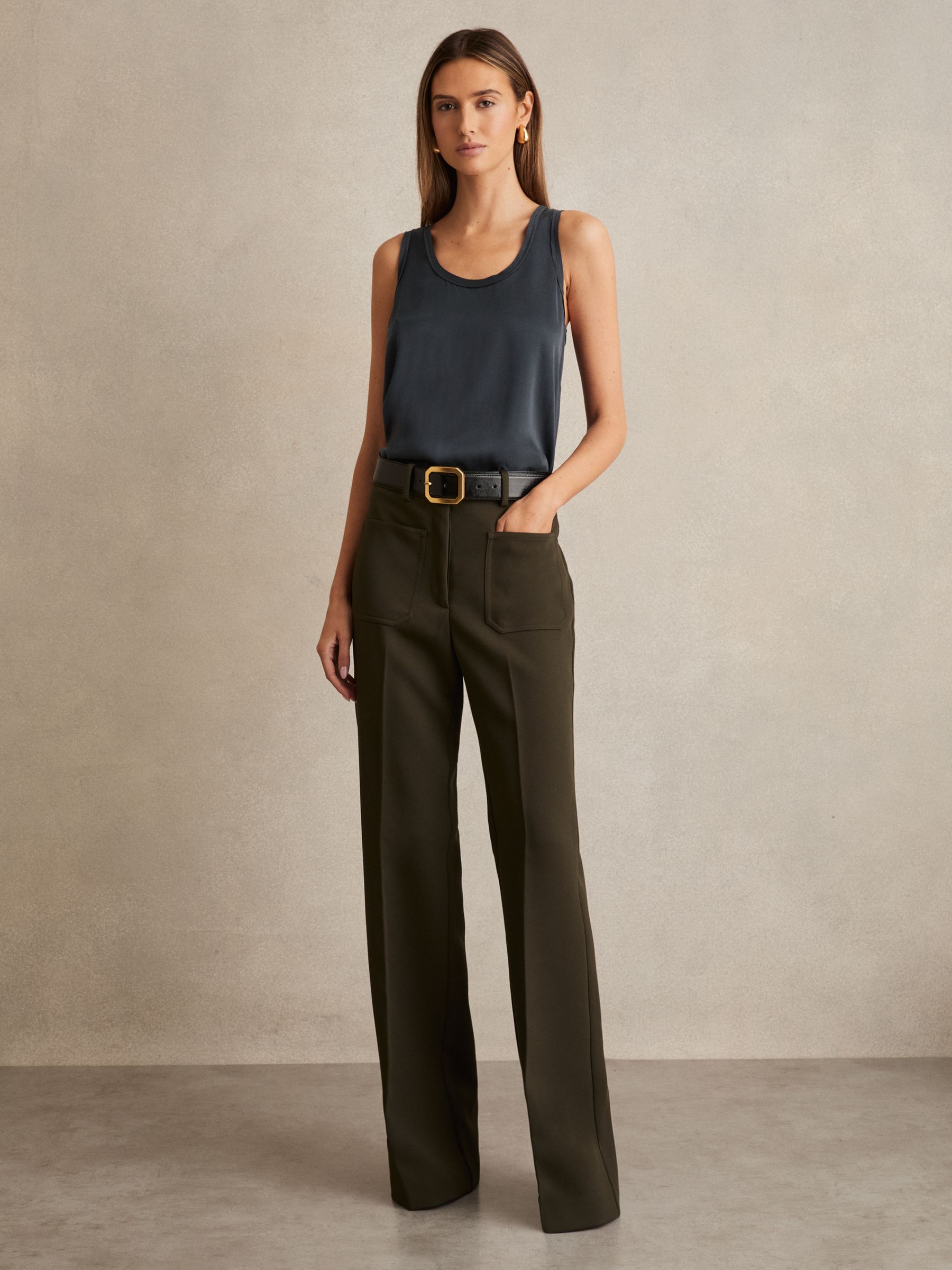 Silk Front Vest in Navy