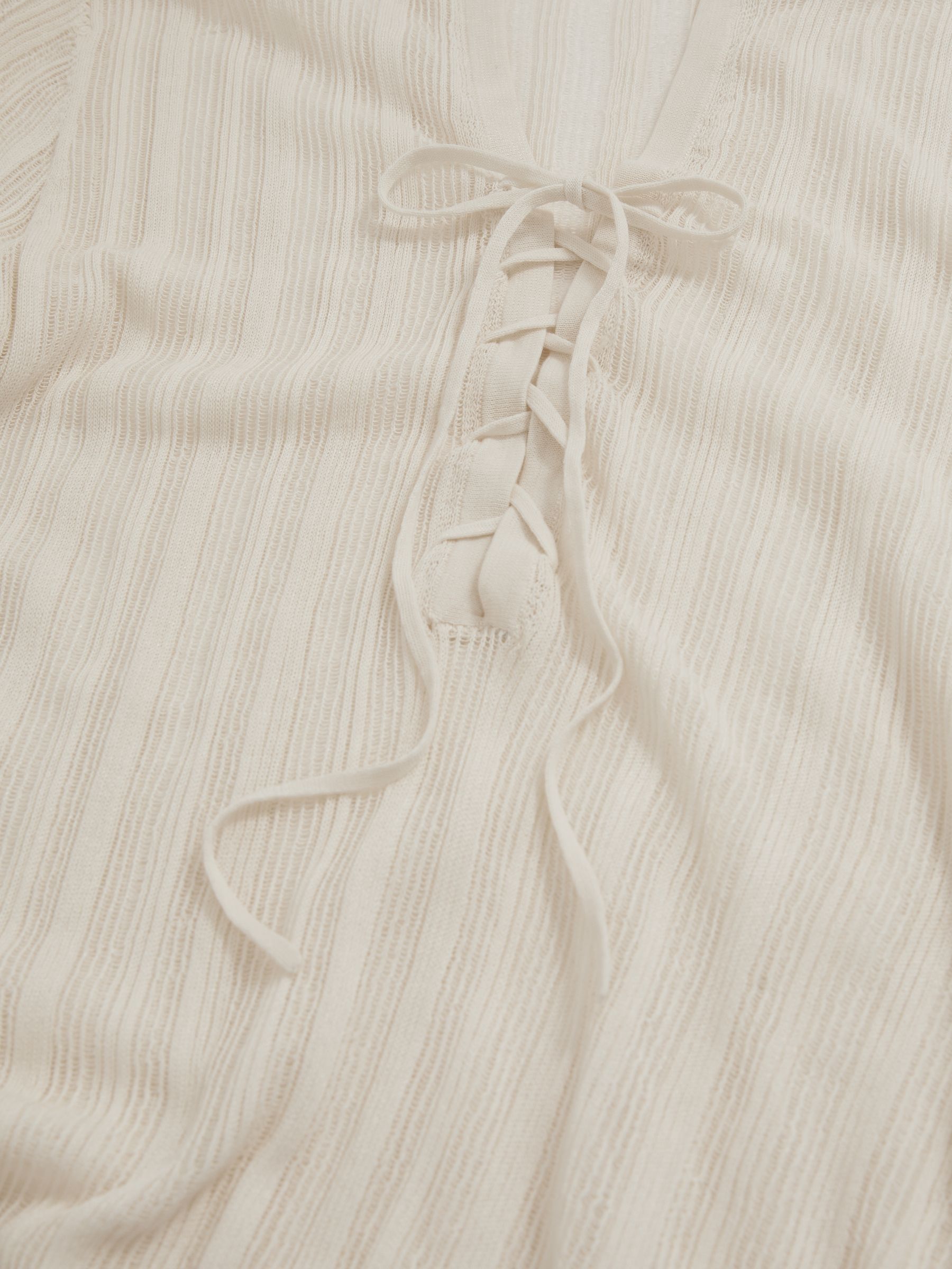 Knitted Beach Cover-Up Dress in Cream