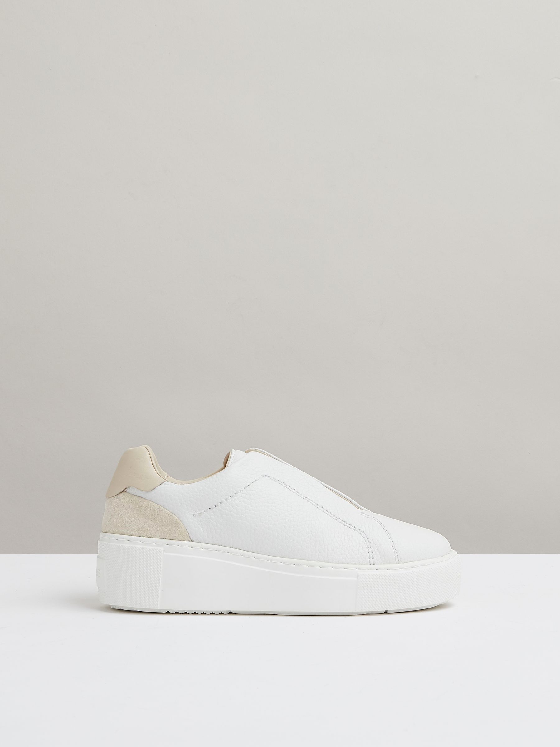 Leather Slip-On Trainers in White