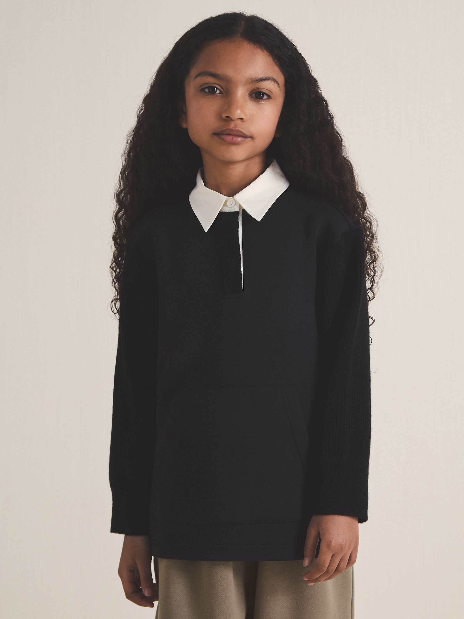 4-9 yrs Reiss | Les 100 Ciels Polo Sweatshirt in Black