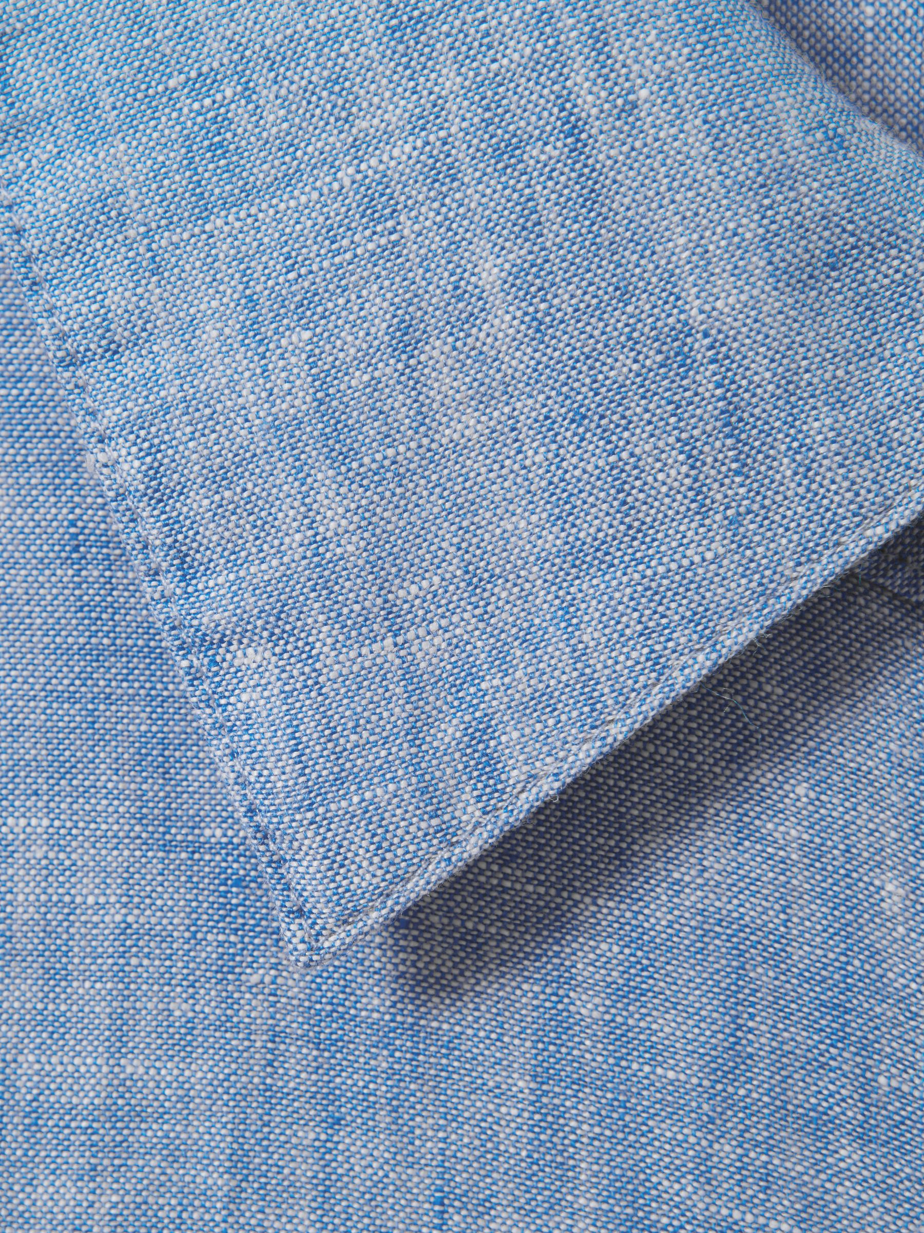 Linen Button-Through Shirt in Blue