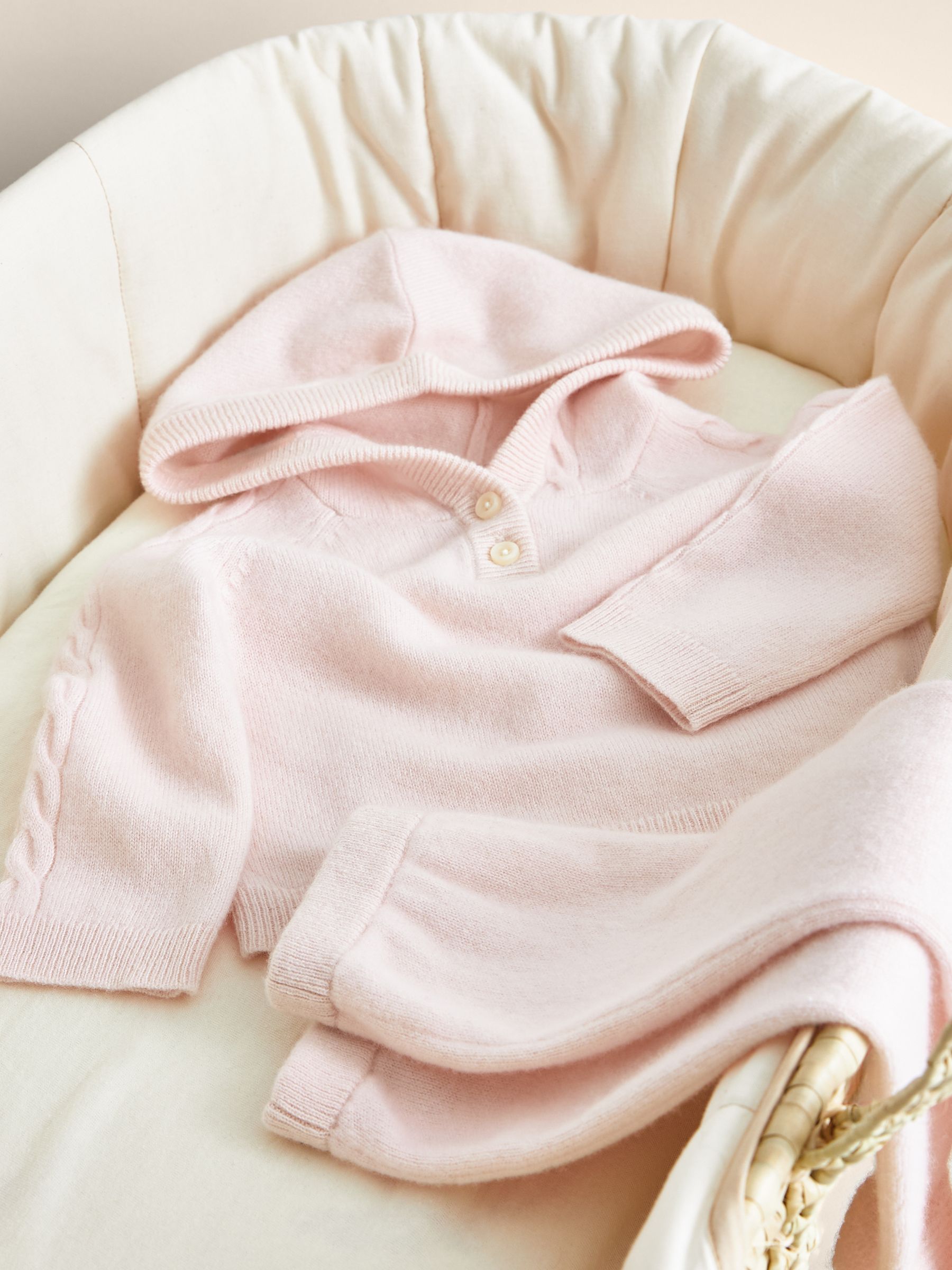 100% Cashmere Hoodie And Leggings Set in Pink