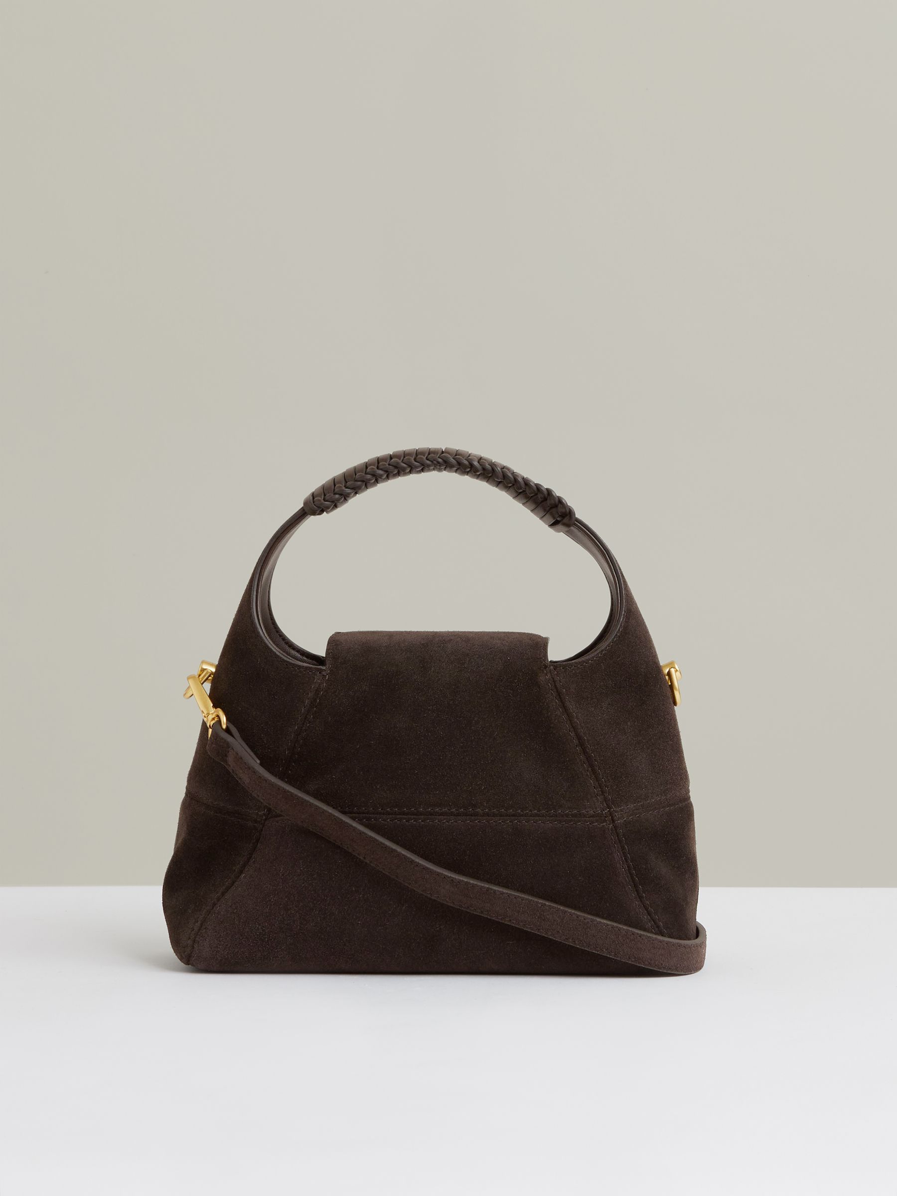 Suede Crossbody Bag in Chocolate