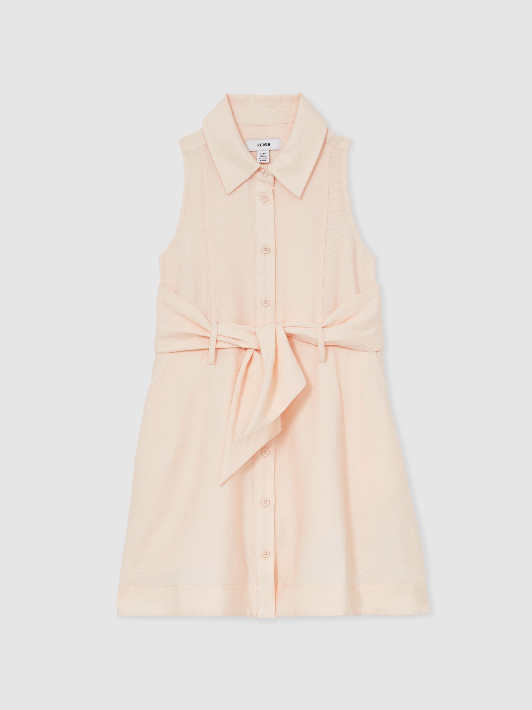 4-9 yrs Tie-Waist Collared Dress in Pink