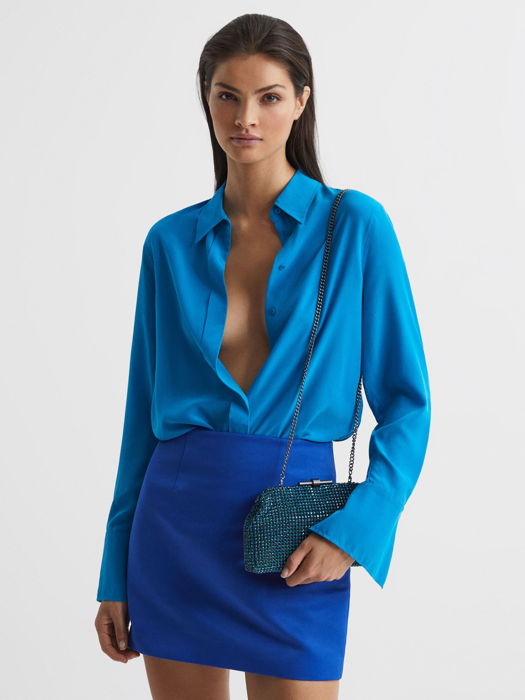 Embellished Clutch Bag in Teal