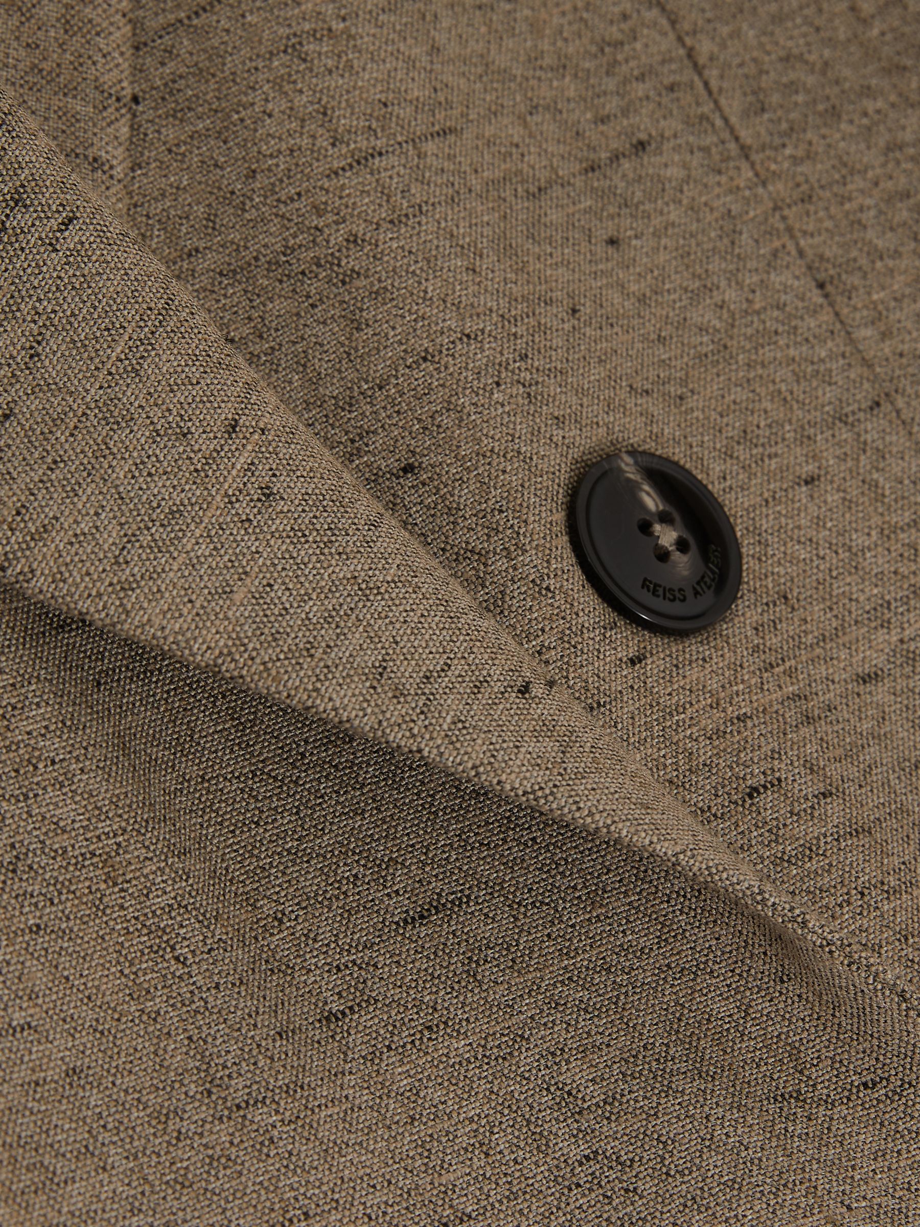 Atelier Double-Breasted Suit Jacket With Linen in Grey