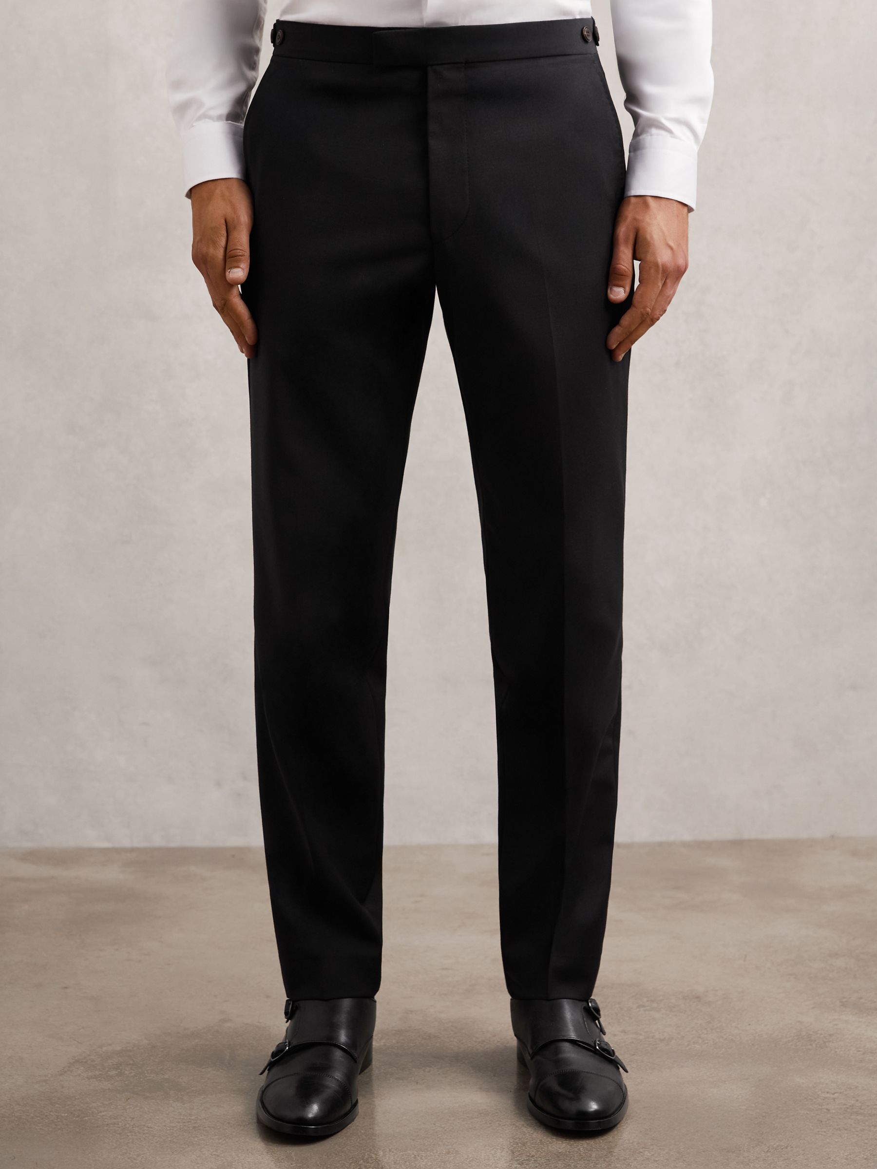Slim-Fit Wool-Blend Suit Trousers in Black