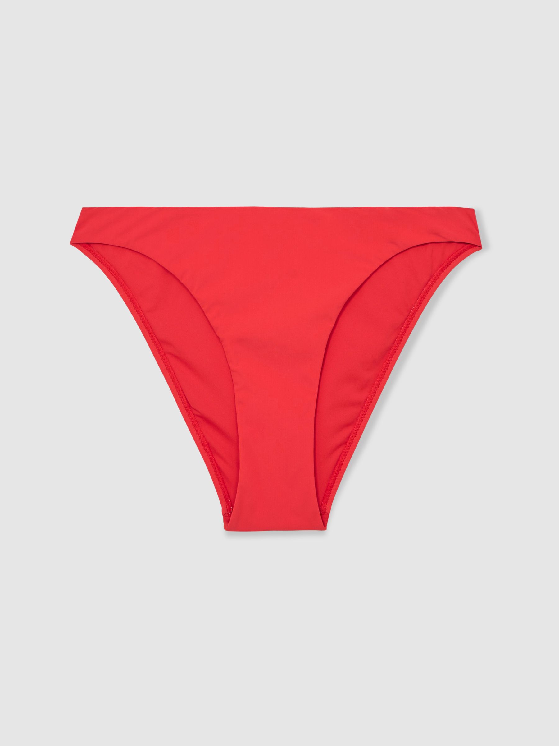 High Cut Bikini Bottoms in Coral Red