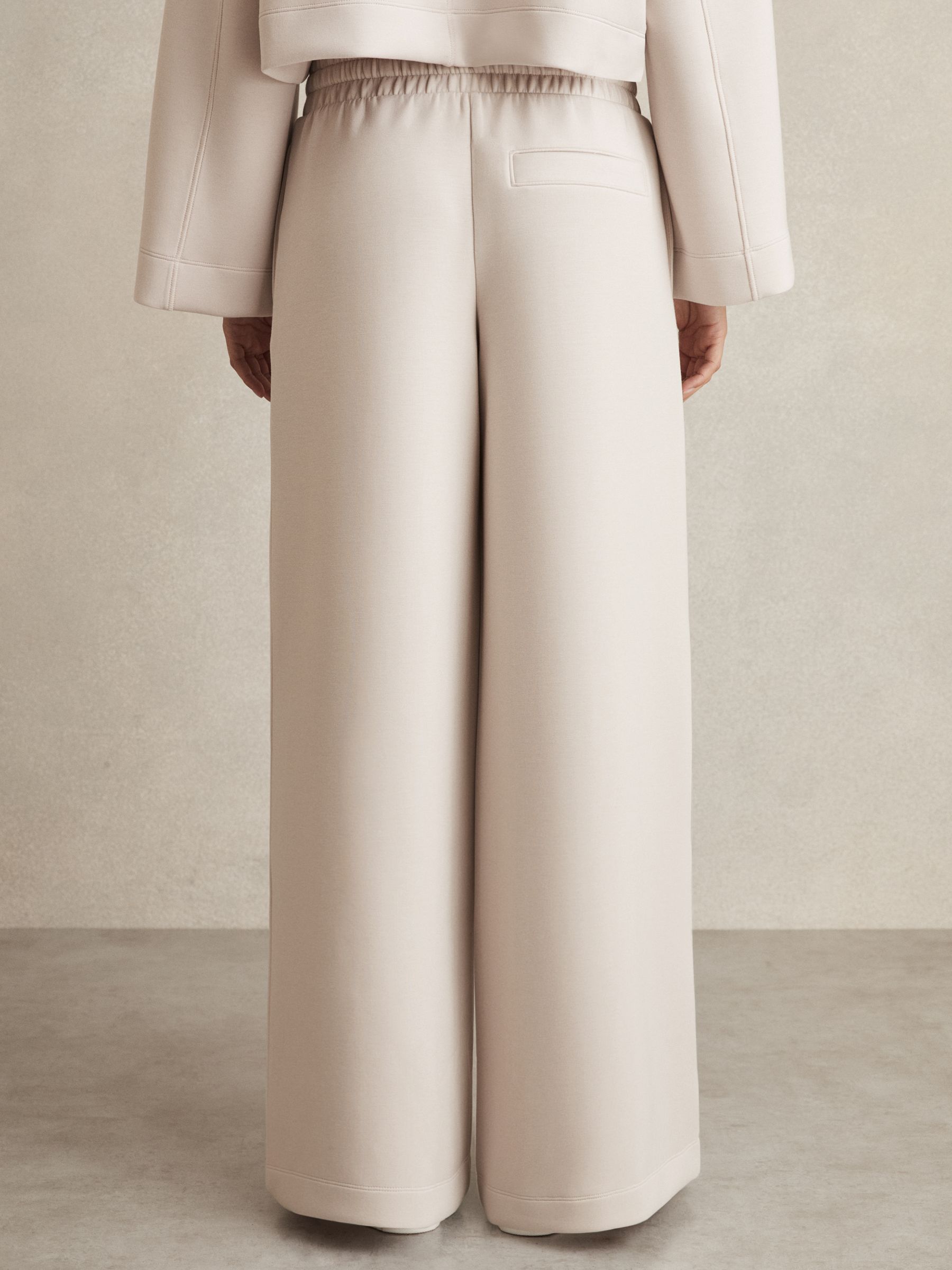 Interlock Wide-Leg Drawstring Joggers in Stone