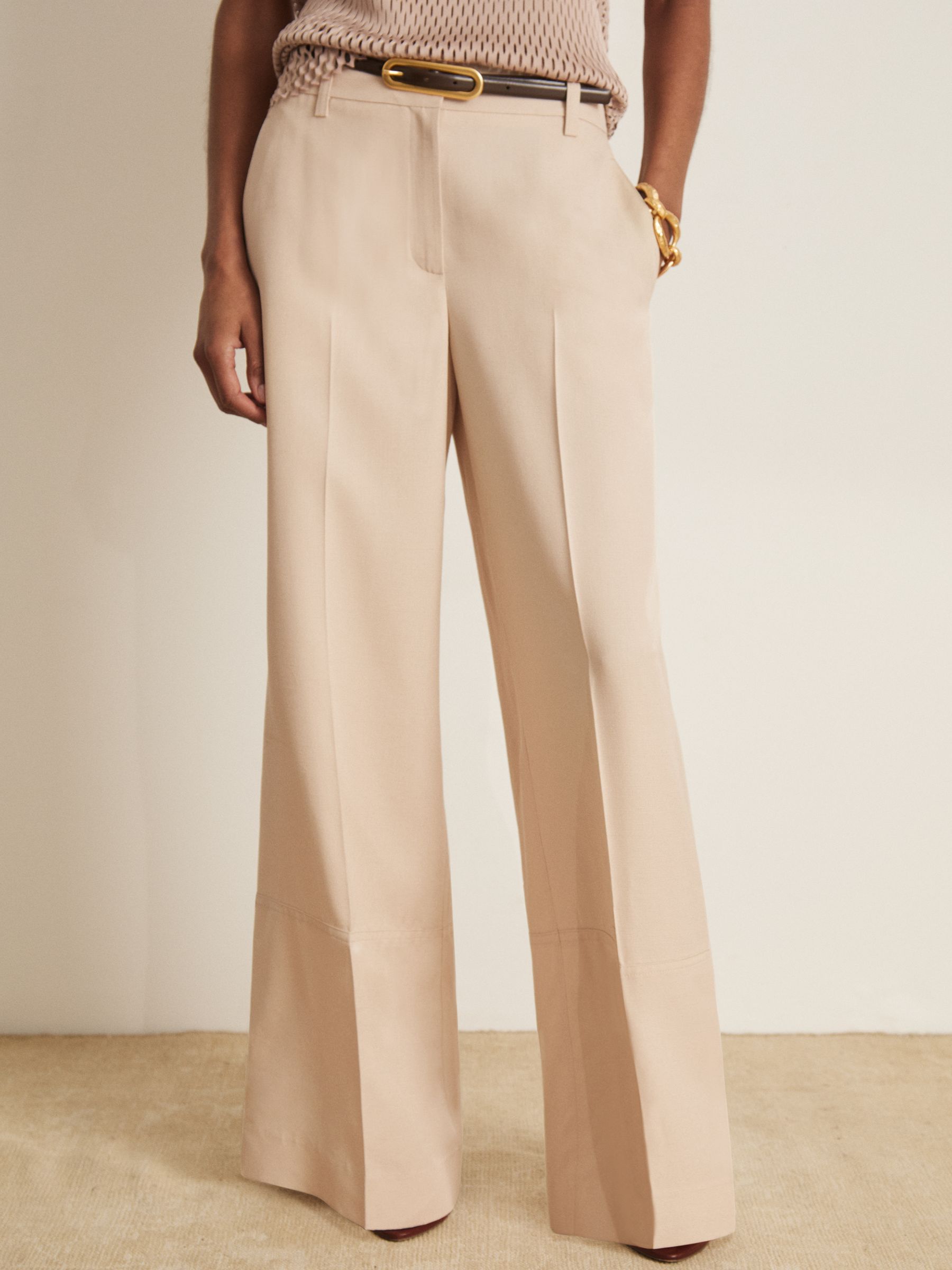 Atelier Wide-Leg Woven Trousers in Off White
