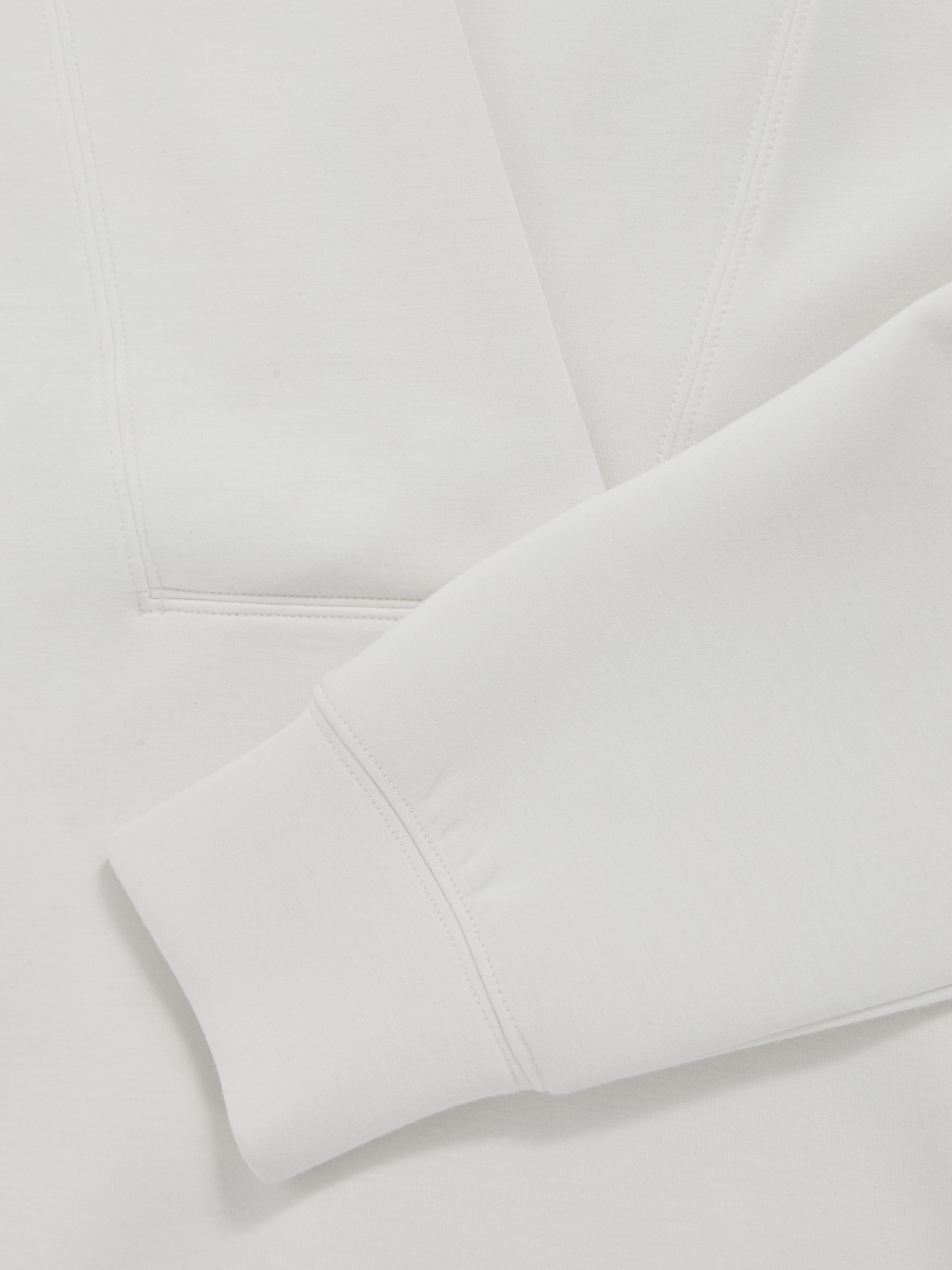 Interlock Shawl-Neck Sweatshirt with Modal in Ivory