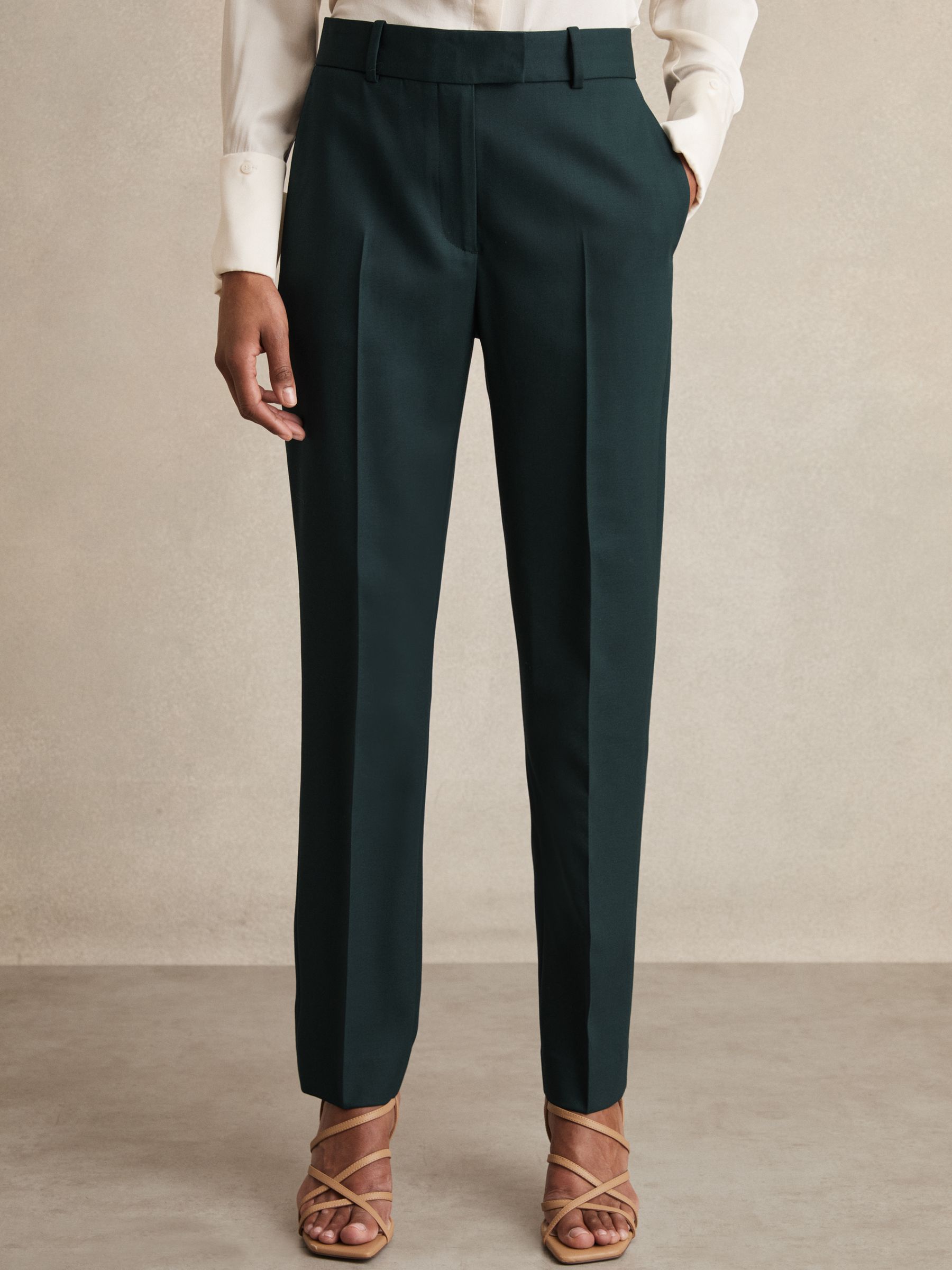Wool-Blend Slim-Fit Suit Trousers in Green