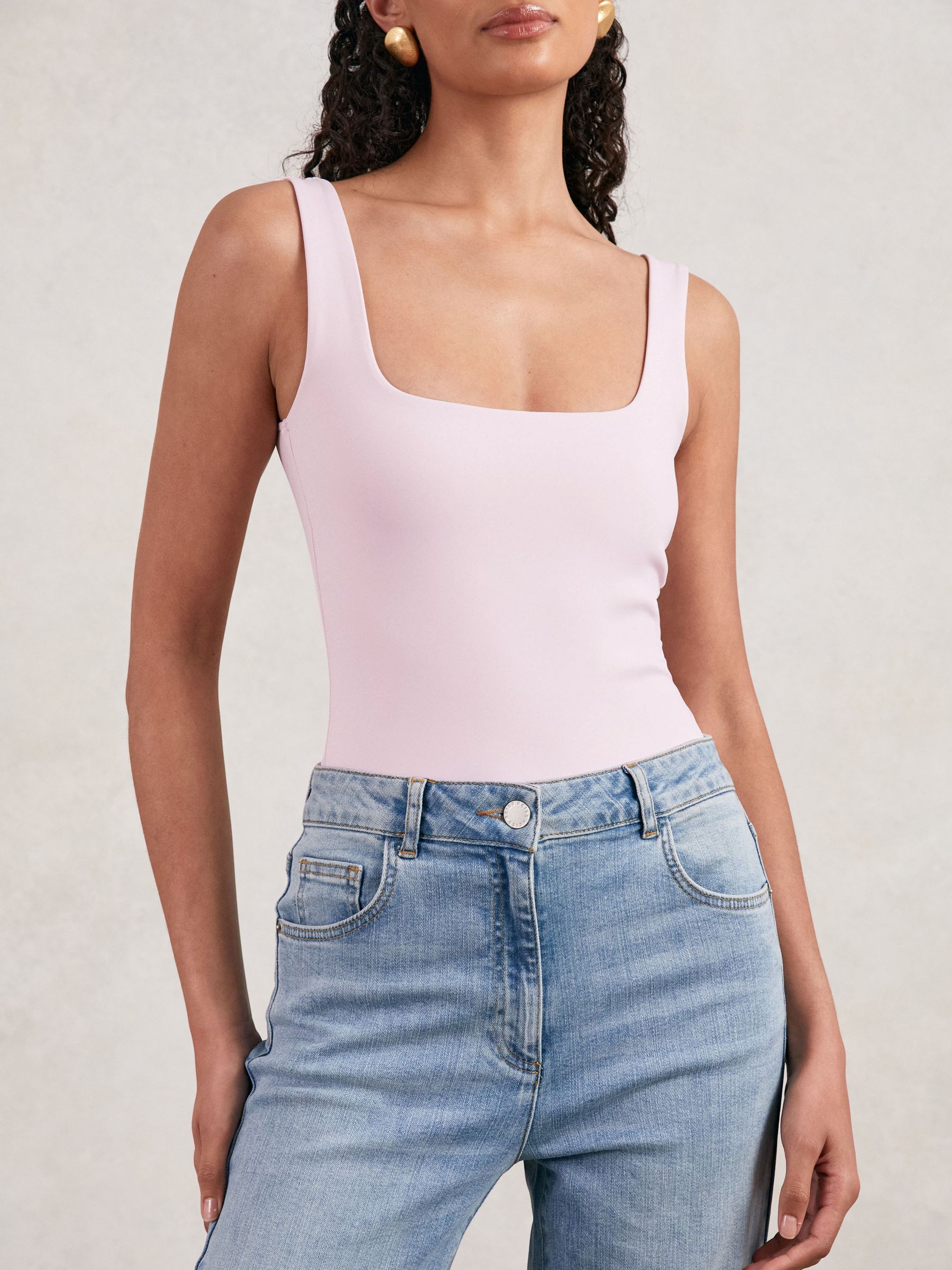 Good American Scuba Tank Bodysuit in Light Pink