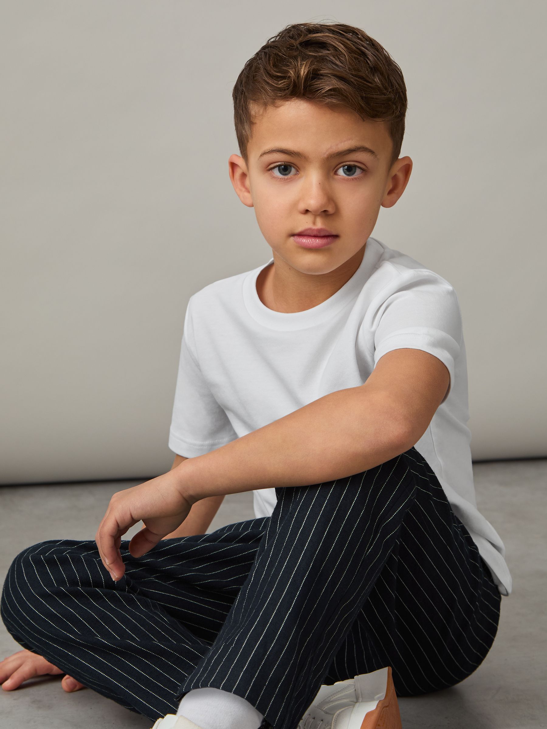 9-13 yrs Cotton Crew-Neck T-Shirts 3 Pack in White