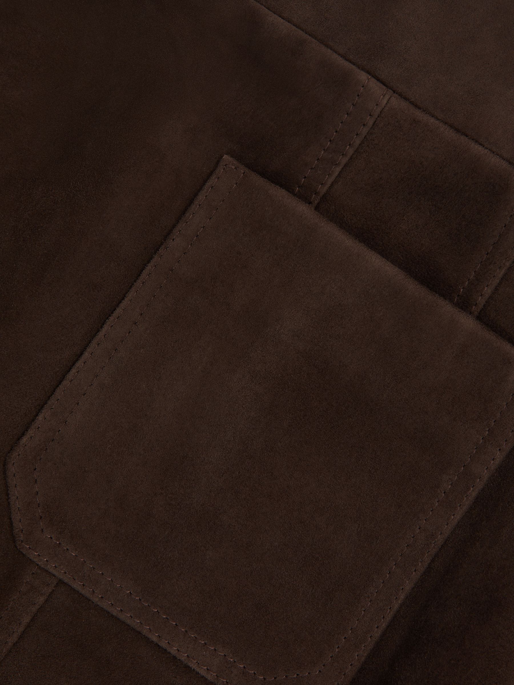 Mini Suede Patch Pocket Skirt in Chocolate Brown