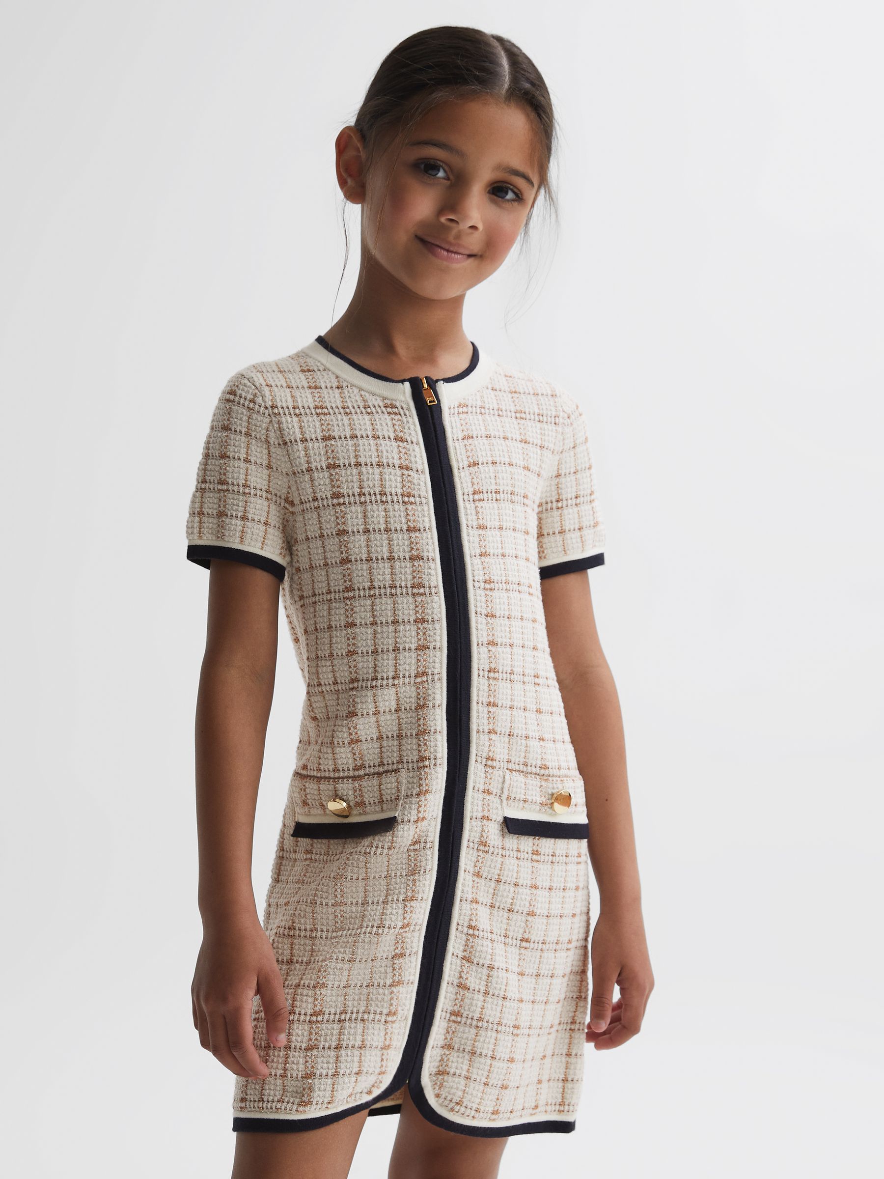 9-14 yrs Twill Short Sleeve Dress in Pink