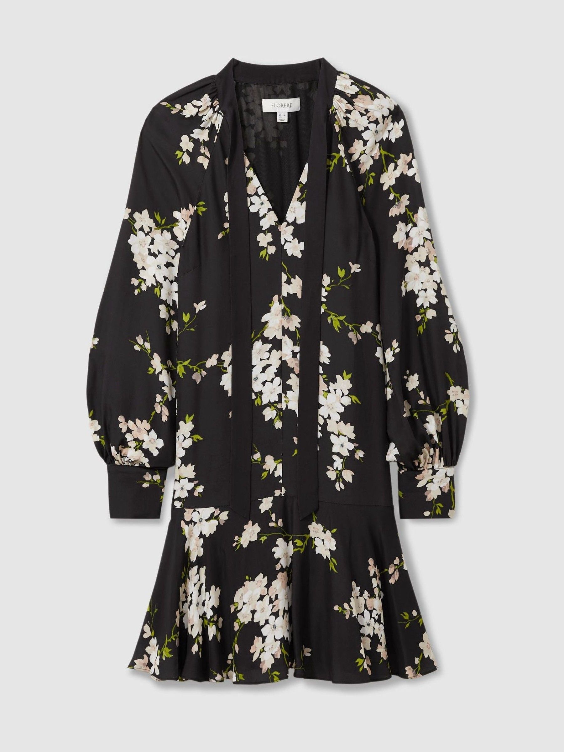 Florere Dropped Waist Mini Dress in Black