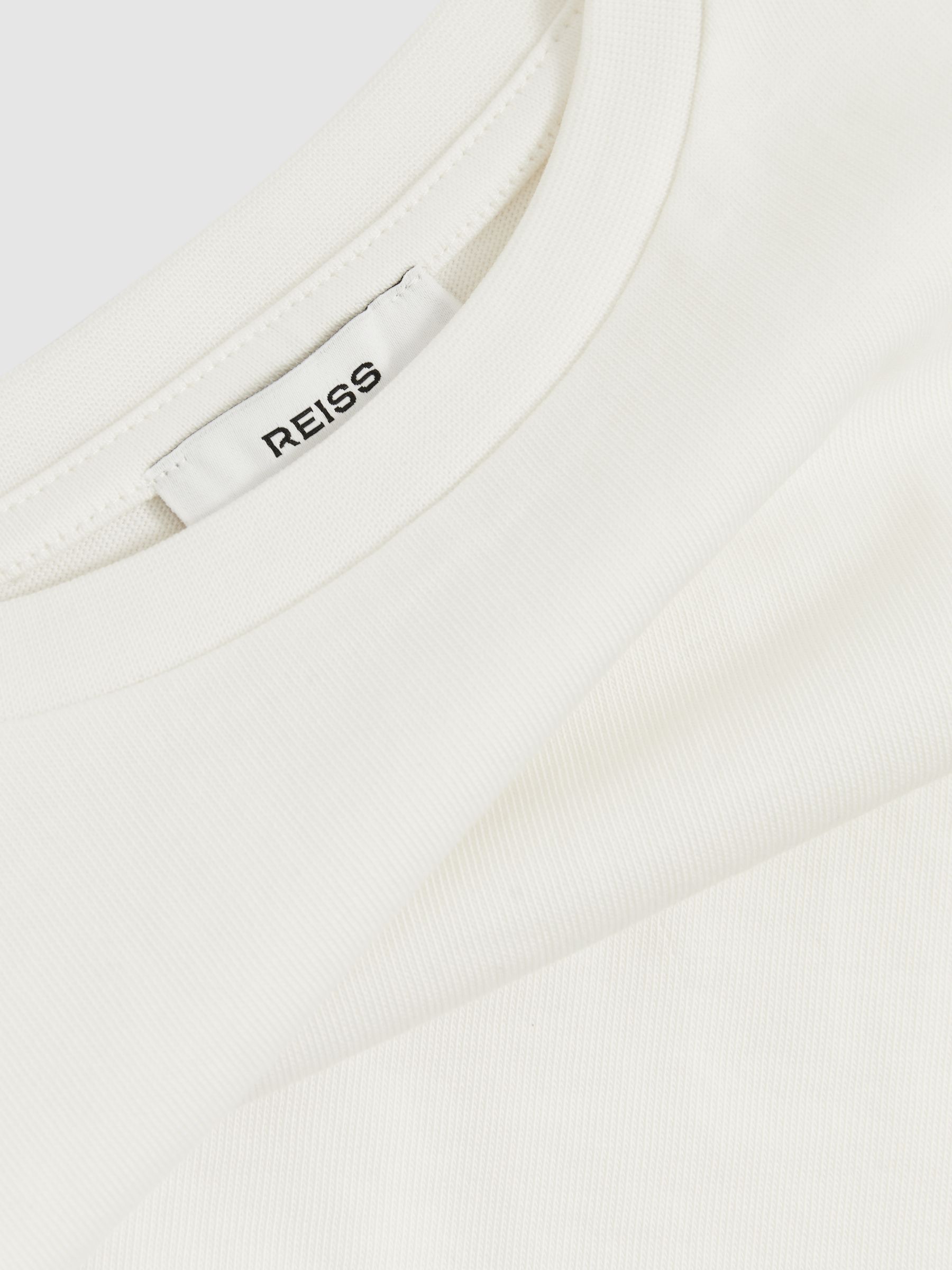 9-13 yrs Oversize Cotton Cropped T-Shirt in Ivory