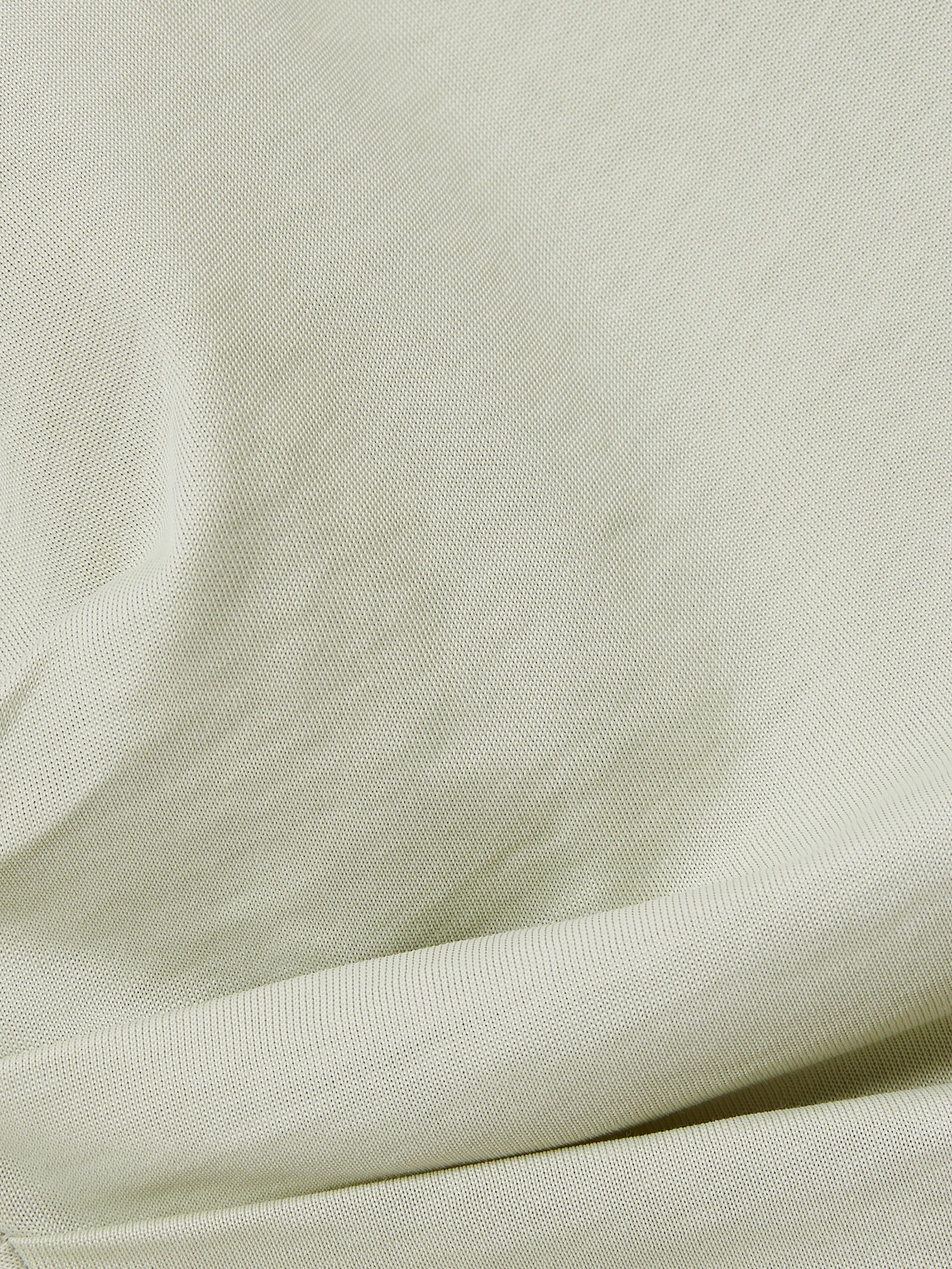 Shoulder-Pad Ruched Jersey Top in Sage