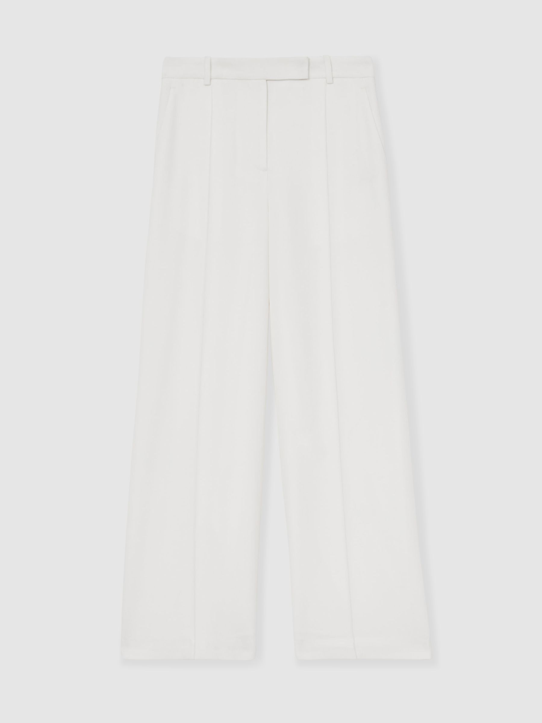 Petite Crepe Wide-Leg Tailored Trousers in White