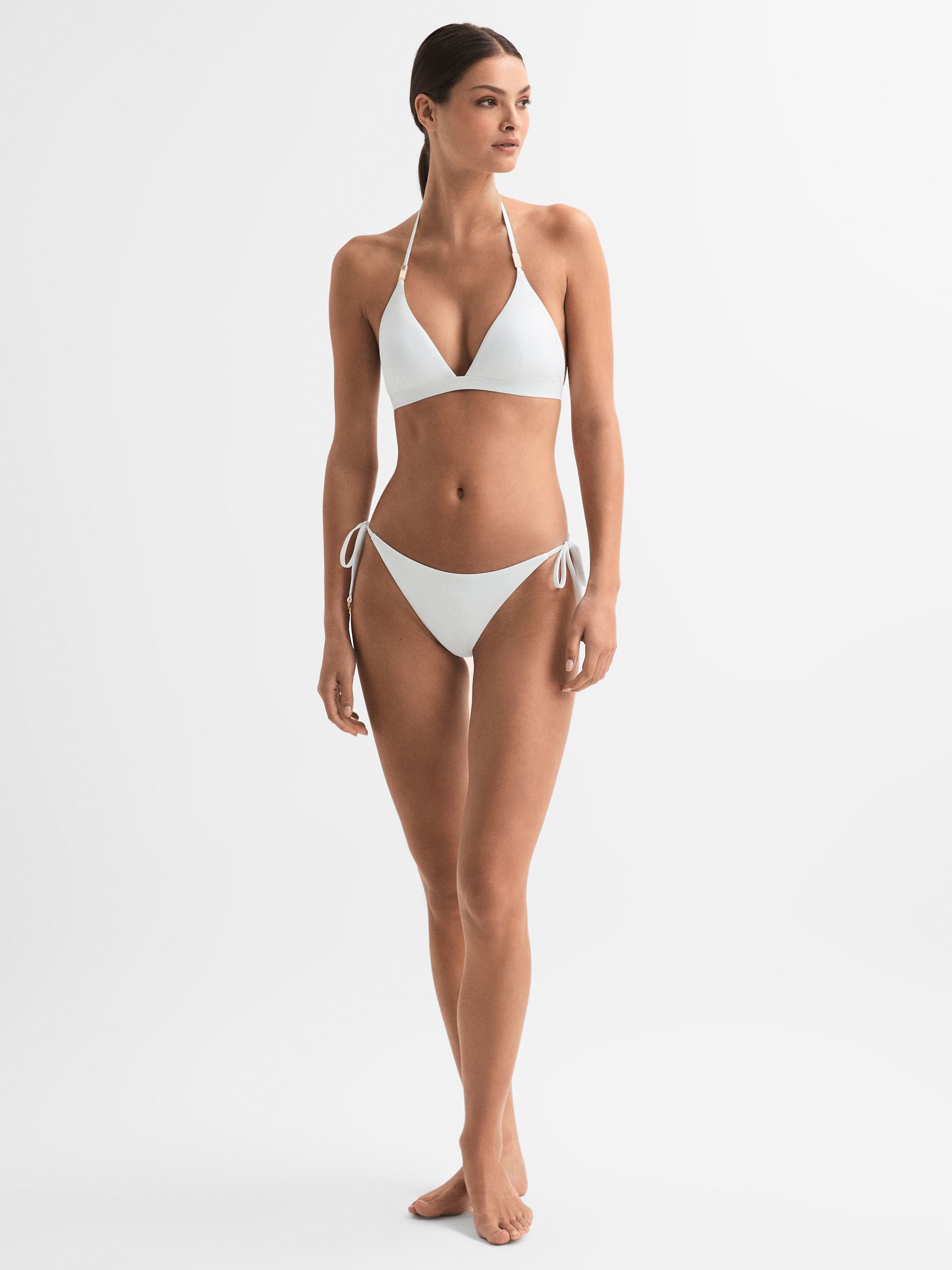 Side Tie Bikini Bottoms in White