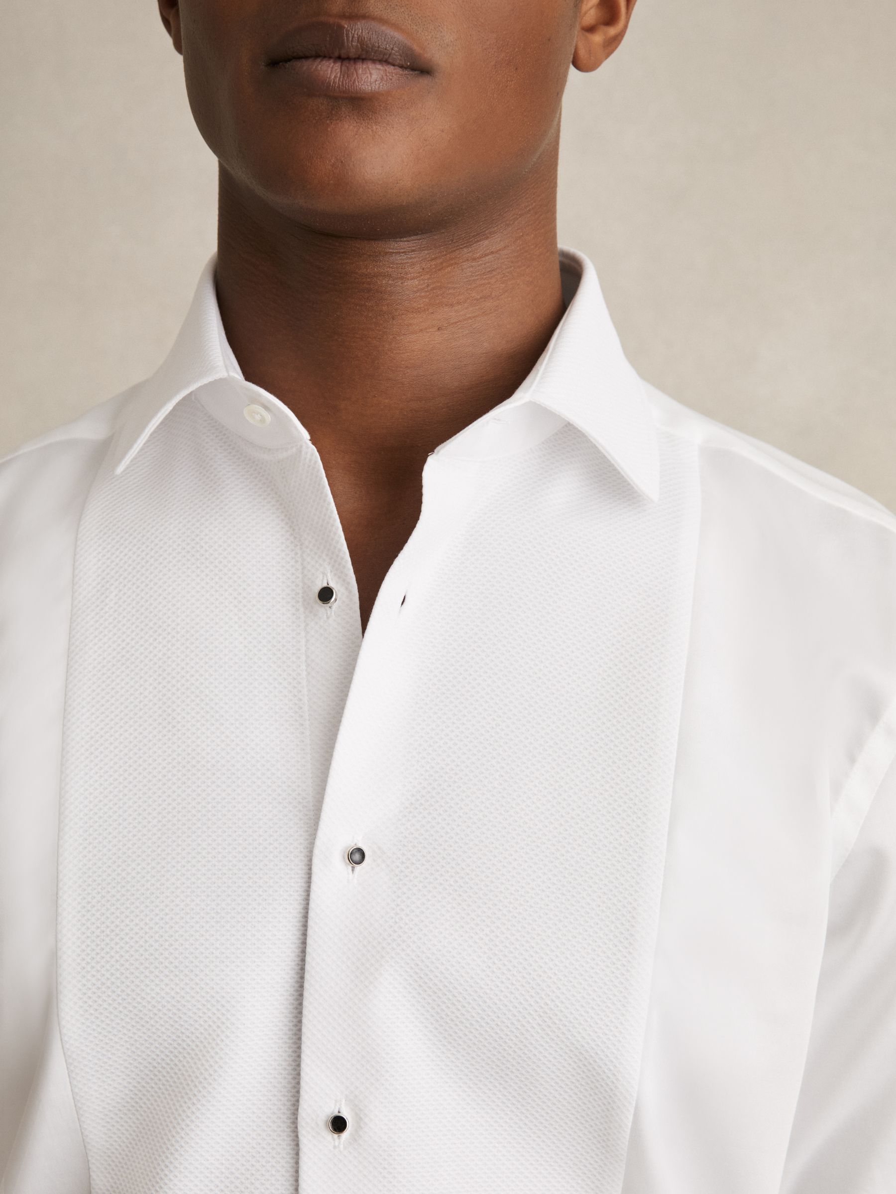 Regular Fit Cotton Double-Cuff Dinner Shirt Regular-Fit in White