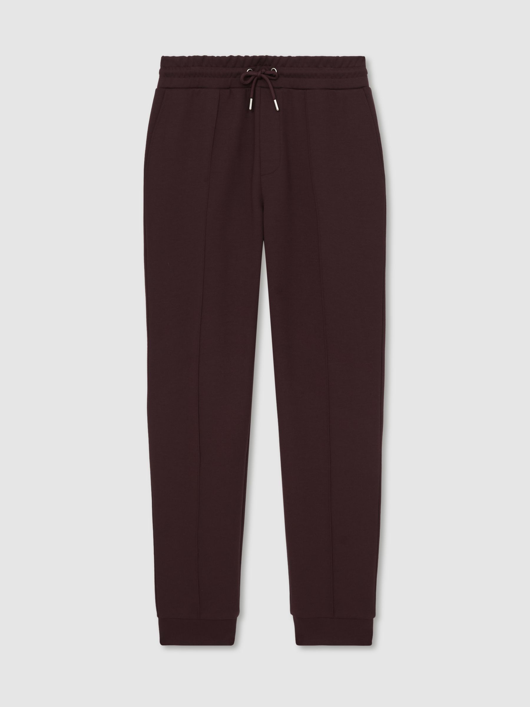 Stretch Jersey Tailored Joggers in Cherry Red