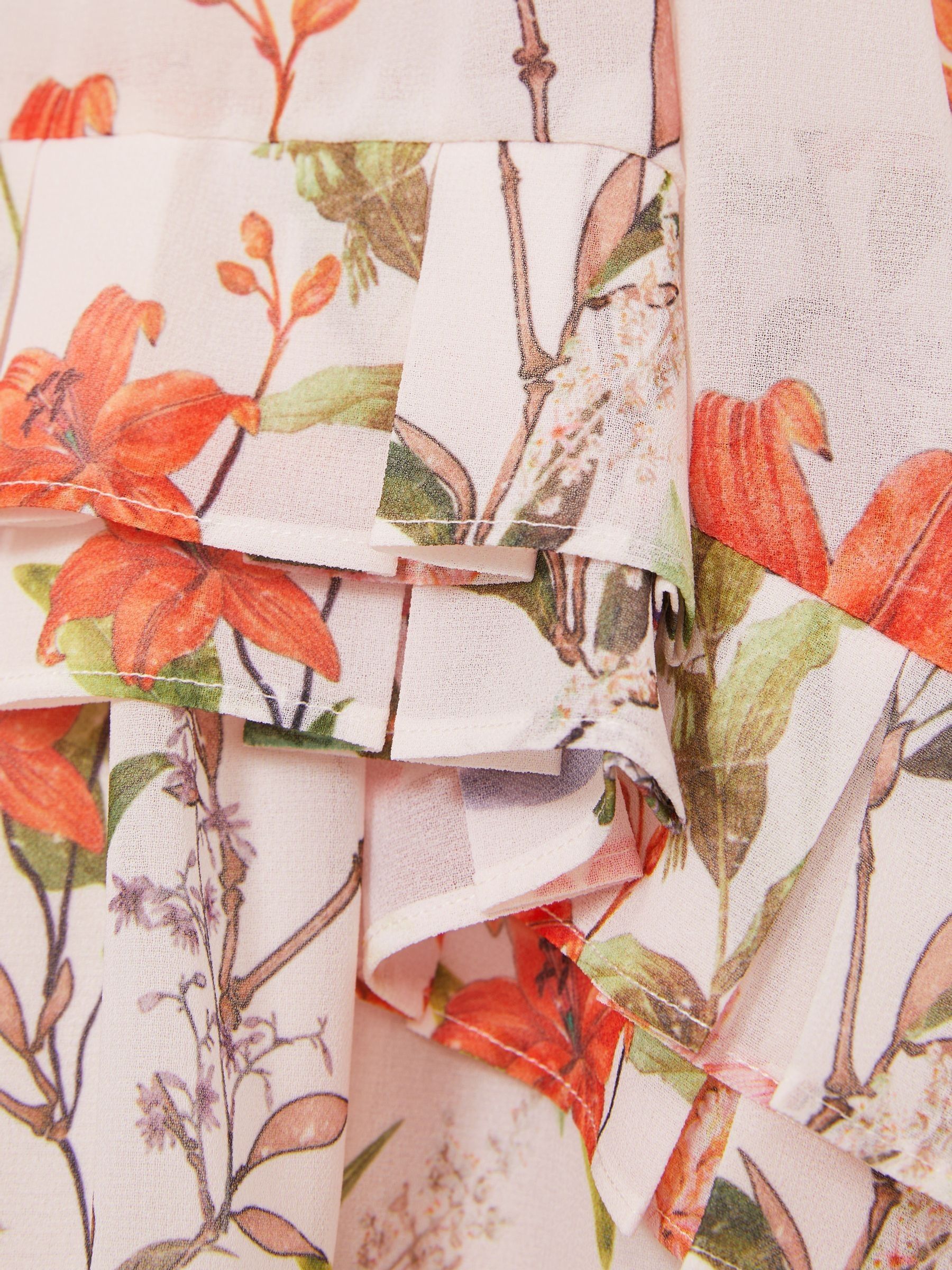 4-9 yrs Chiffon Floral-Print Tiered Dress in Pink Print