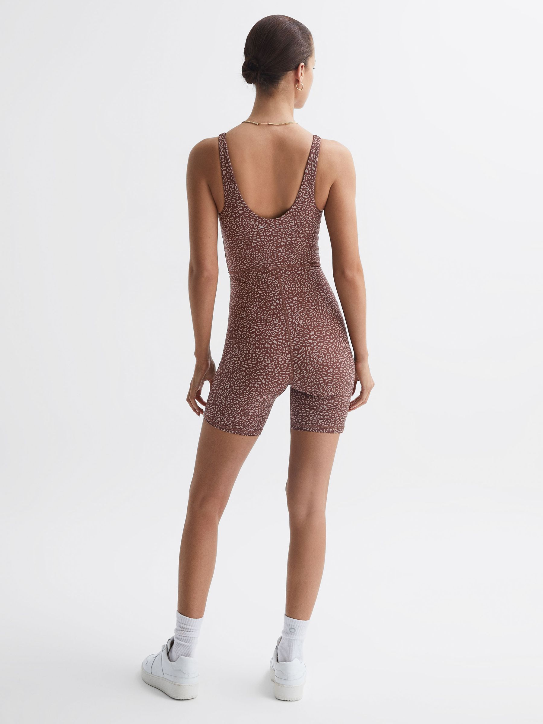 The Upside Bodysuit in Brown Print