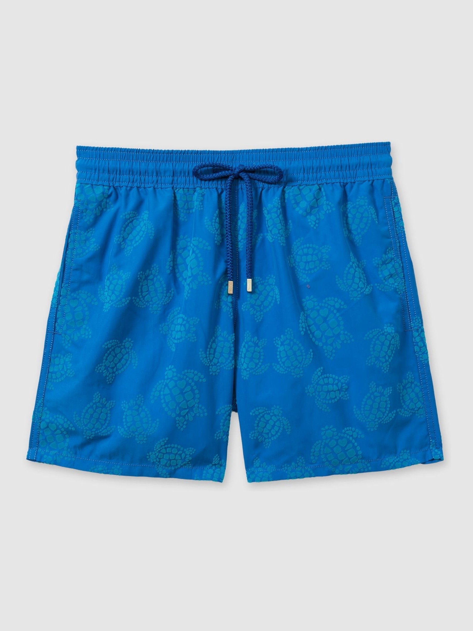 Vilebrequin Bleu Marine Shell Print Swim Shorts in Palace Blue