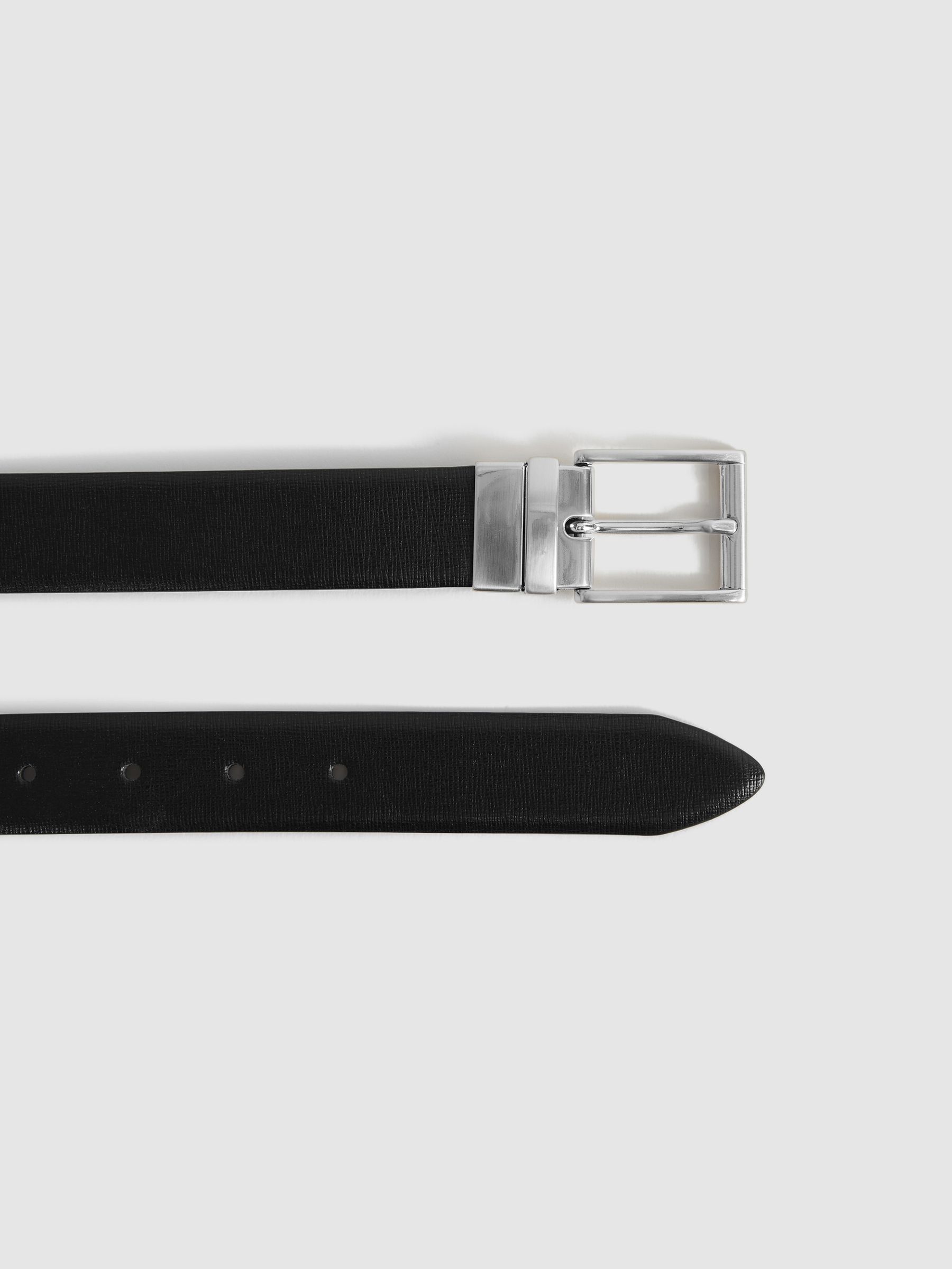 Reversible Leather Belt in Black